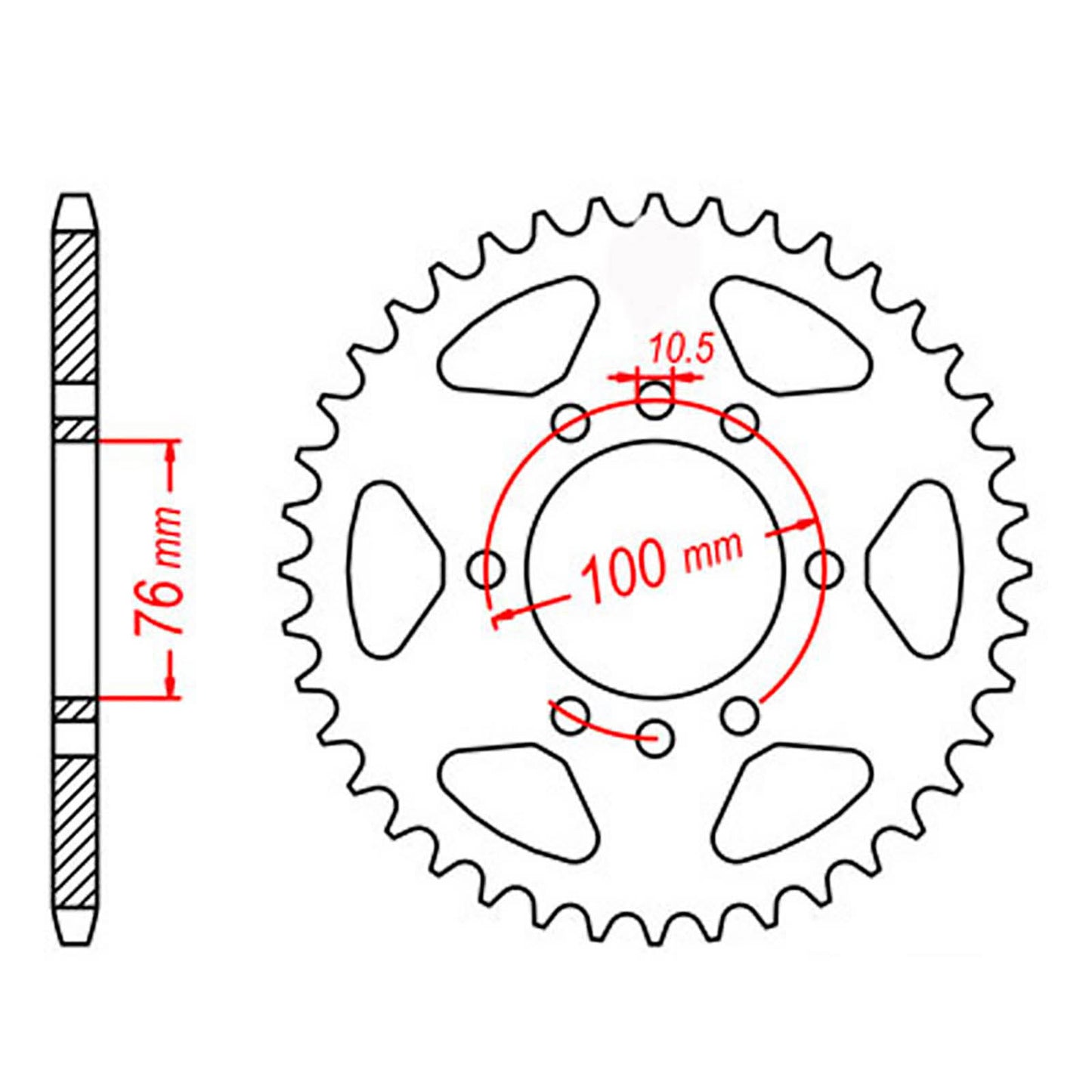 MTX 1825 Steel Rear Sprocket #520 (48T) (11-374-48)
