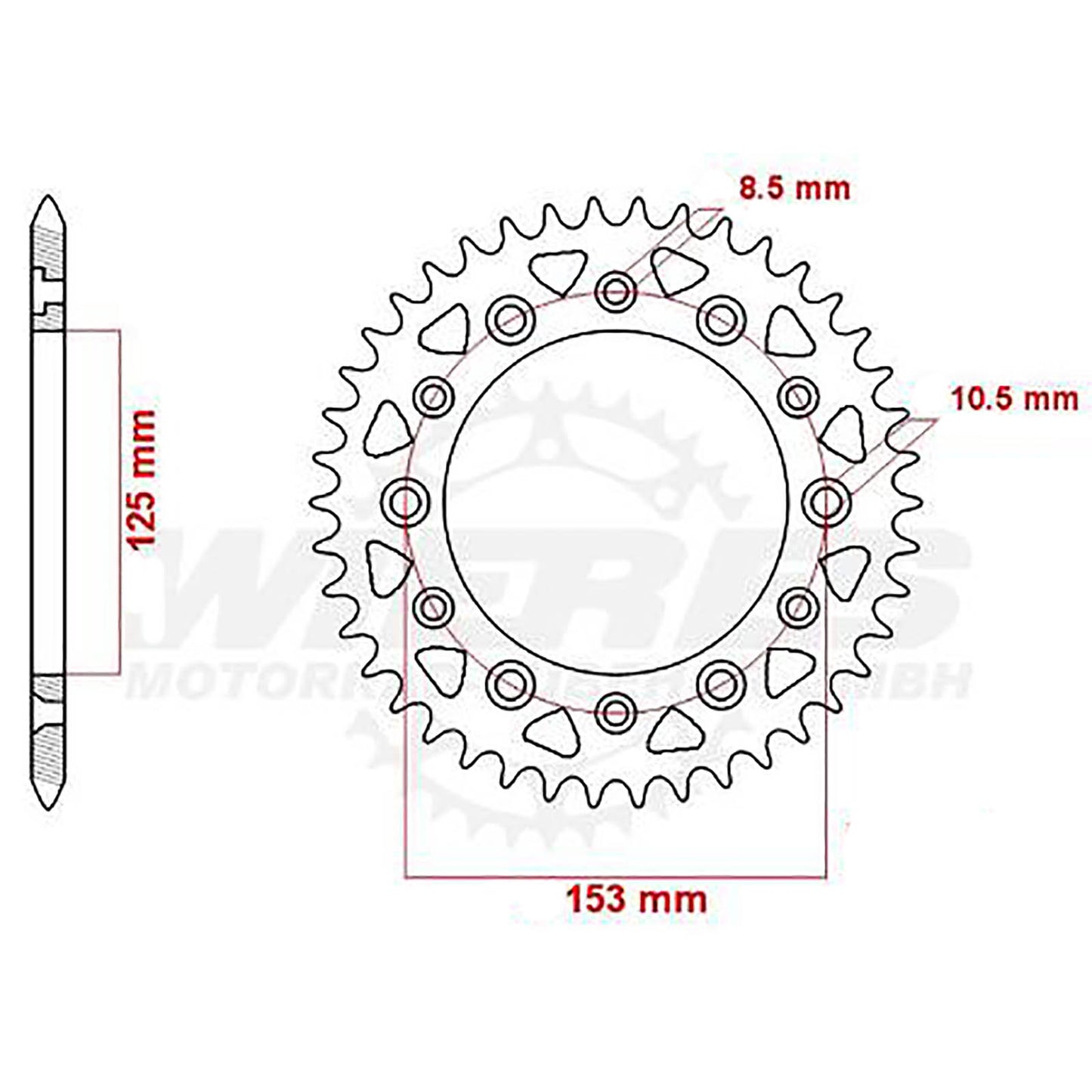 MTX 210/301 Steel Rear Sprocket #520 (40T) (11-KAE2-40)