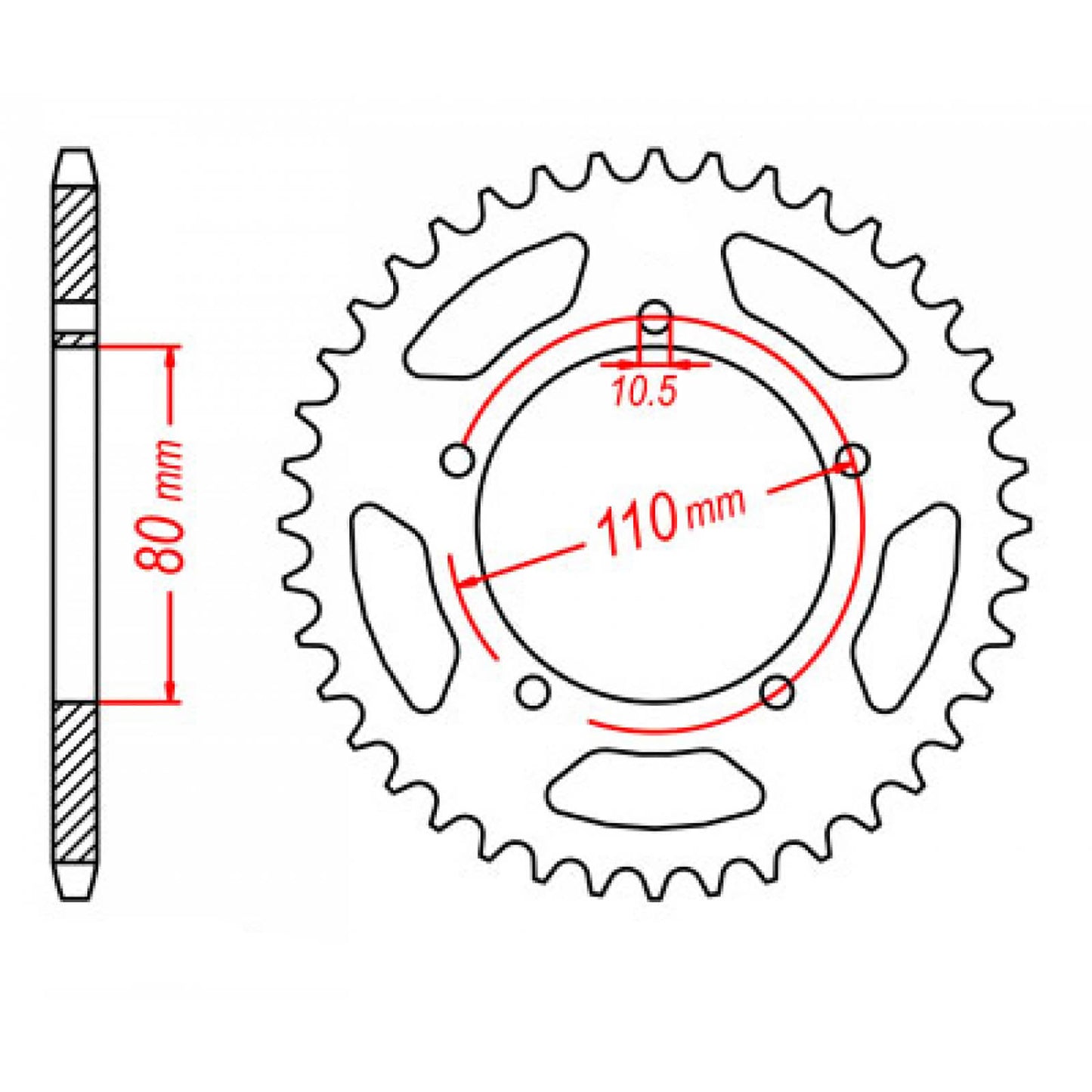MTX 1075 Steel Rear Sprocket #520 (38T)