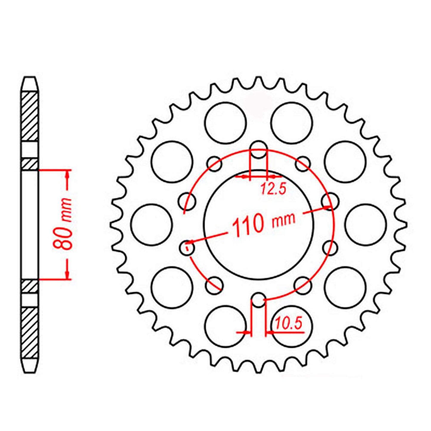MTX 1332 Steel Rear Sprocket #525 (42T) (11-MW3-42)