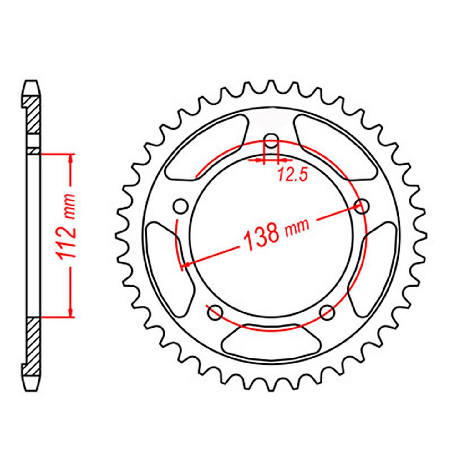 MTX 1304 Steel Rear Sprocket #525 (41T) (11-MAS-41)