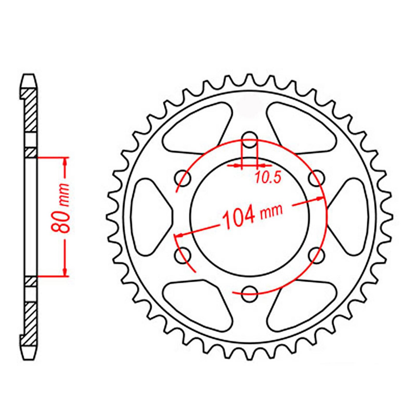 MTX 1489 Steel Rear Sprocket #525 (41T) (11-503-41)