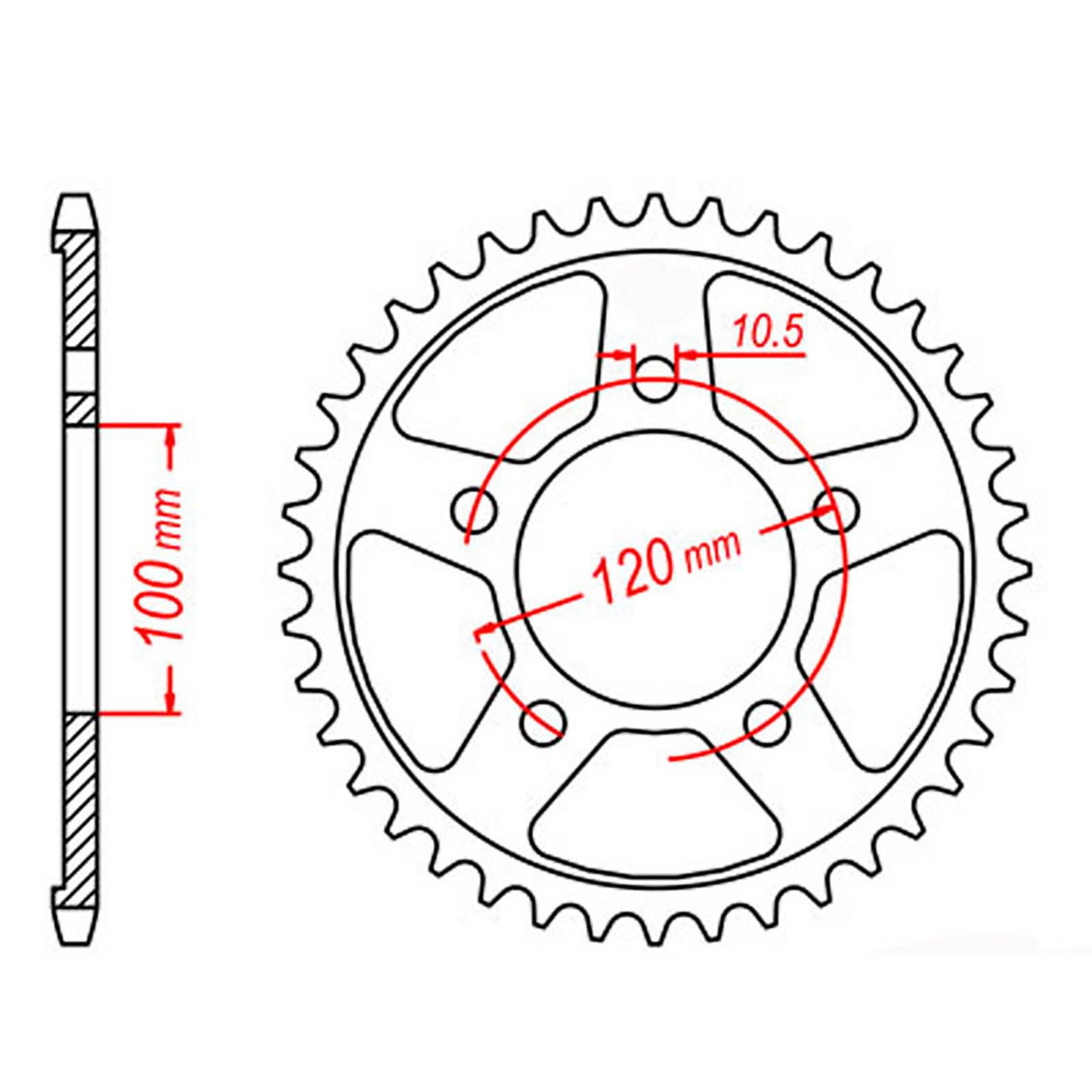 MTX 702 Steel Rear Sprocket #525 (40T) (11-702-40)