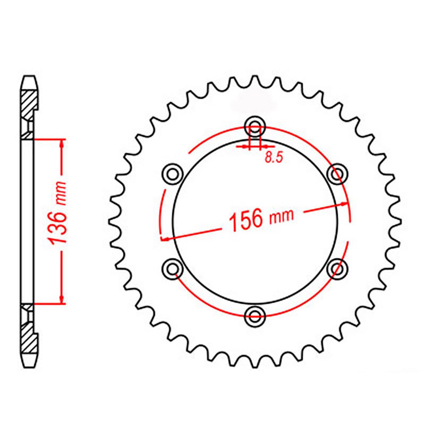 MTX 1791 Steel Rear Sprocket #525 (48T) (11-32E-48)