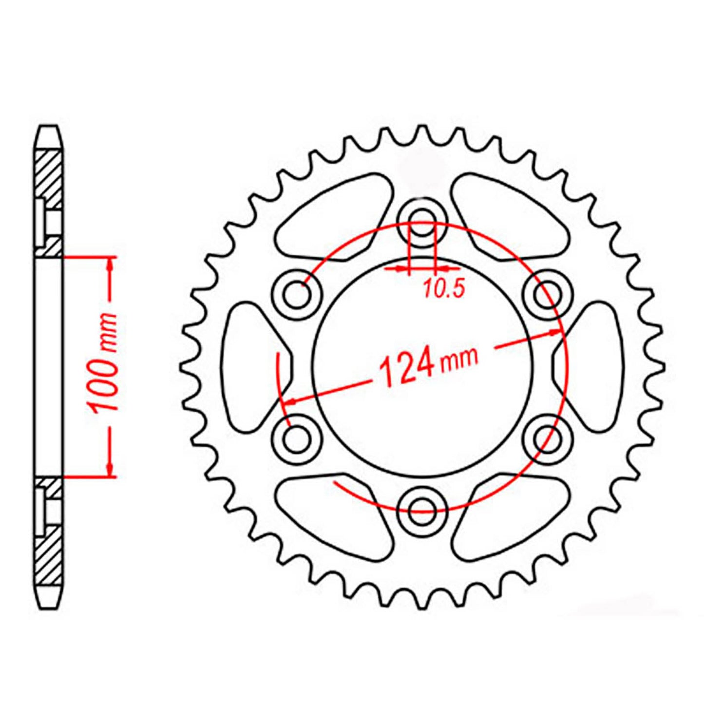 MTX 745 Steel Rear Sprocket #525 (38T) (11-745-38)
