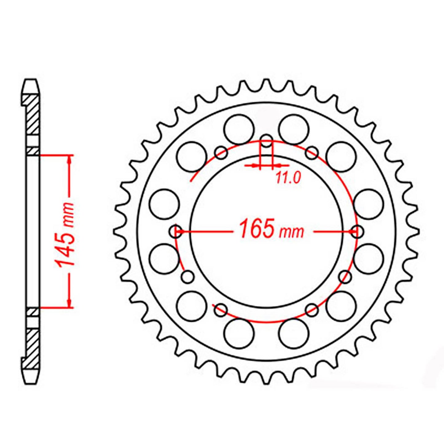 MTX 1311 Steel Rear Sprocket #525 (45T)