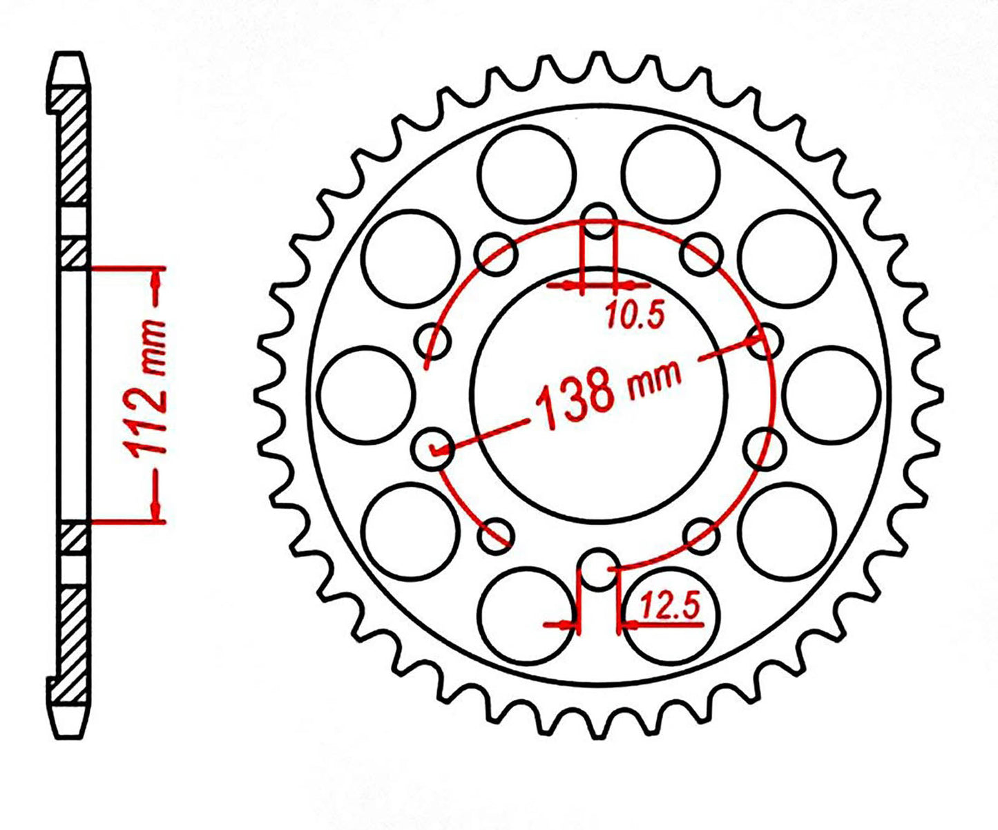 MTX 1303 Steel Rear Sprocket #520 (43T) (11-MGS-43)