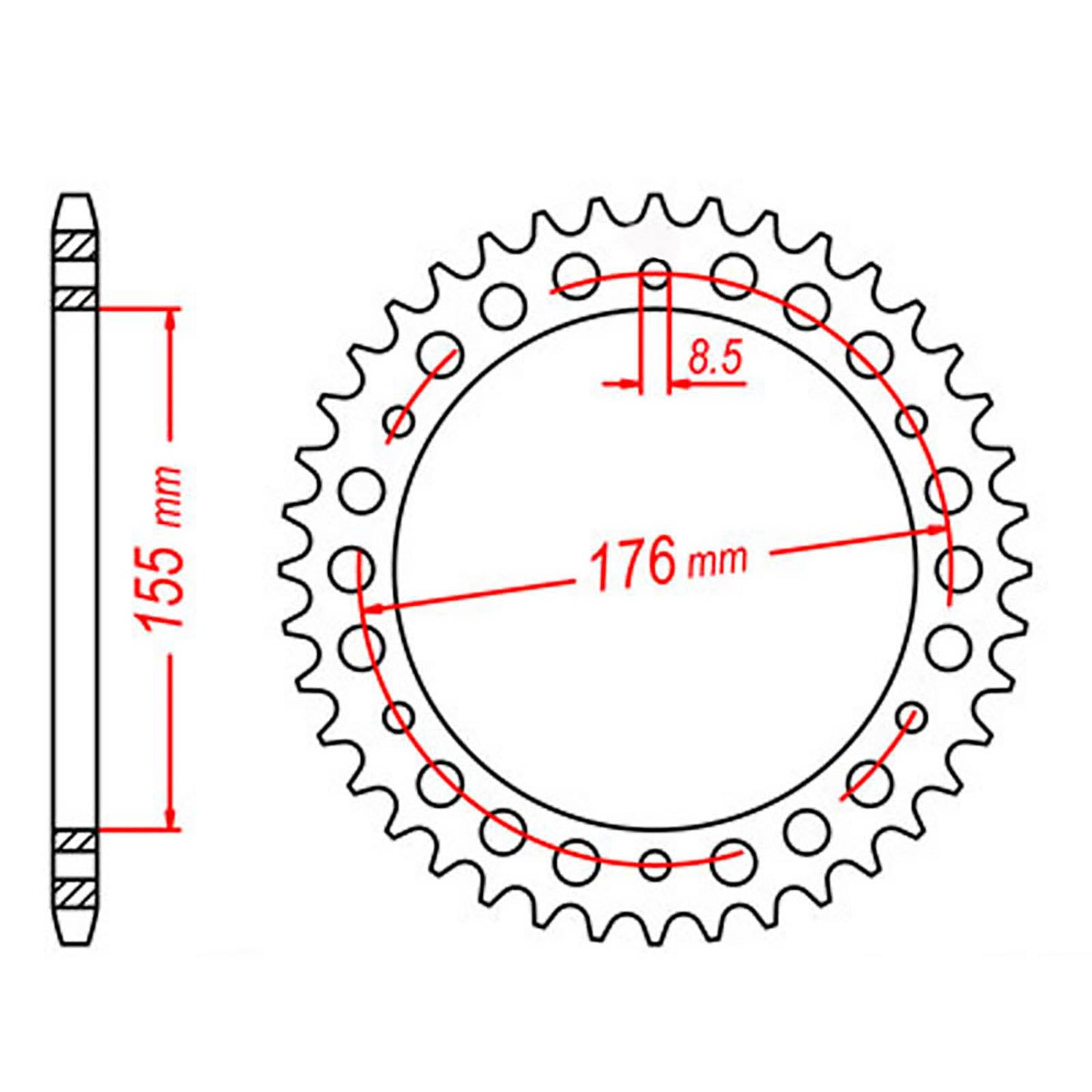 MTX 2011 Steel Rear Sprocket #530 (43T) (11-TR2-43)