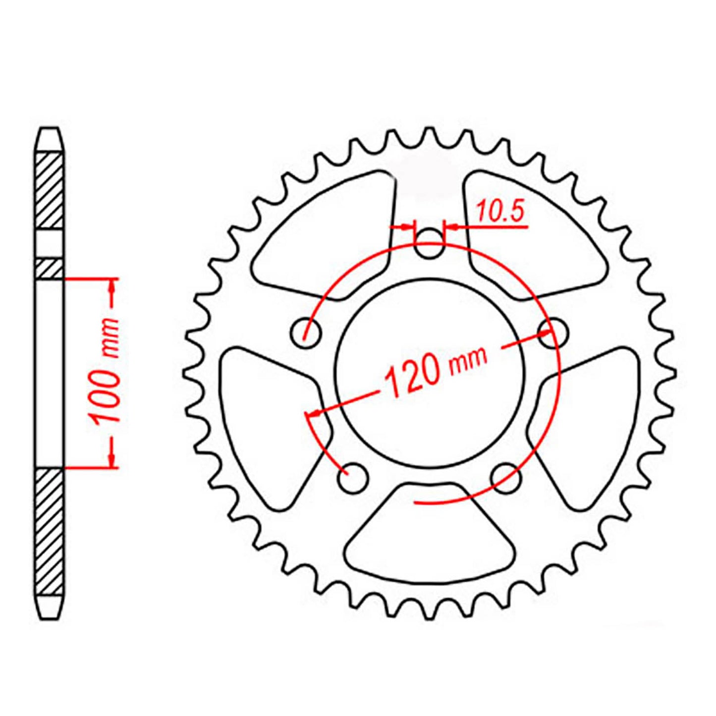 MTX 703 Steel Rear Sprocket #520 (44T) (11-703-44)