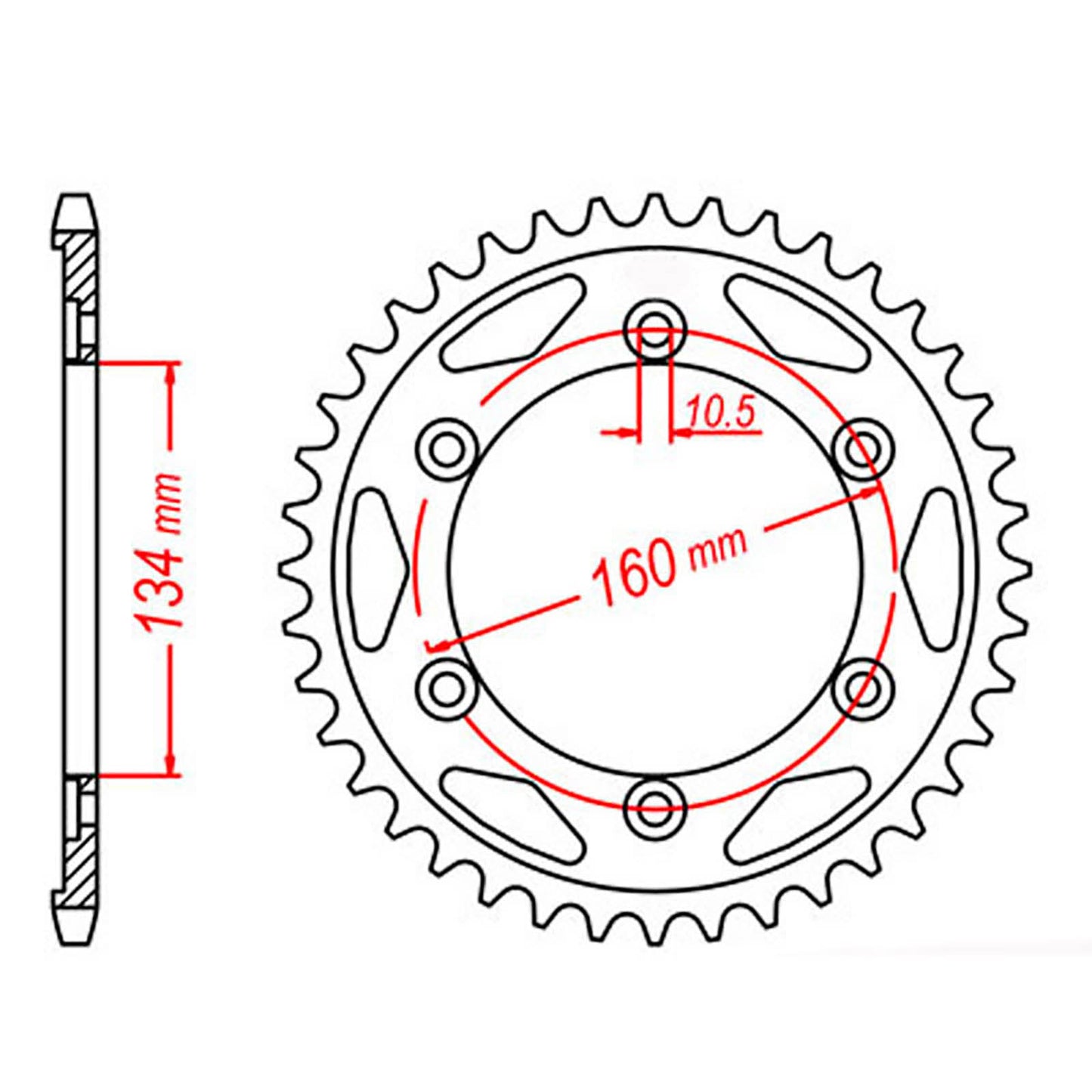MTX 1306 Steel Rear Sprocket #530 (40T) (11-MCJ-40)