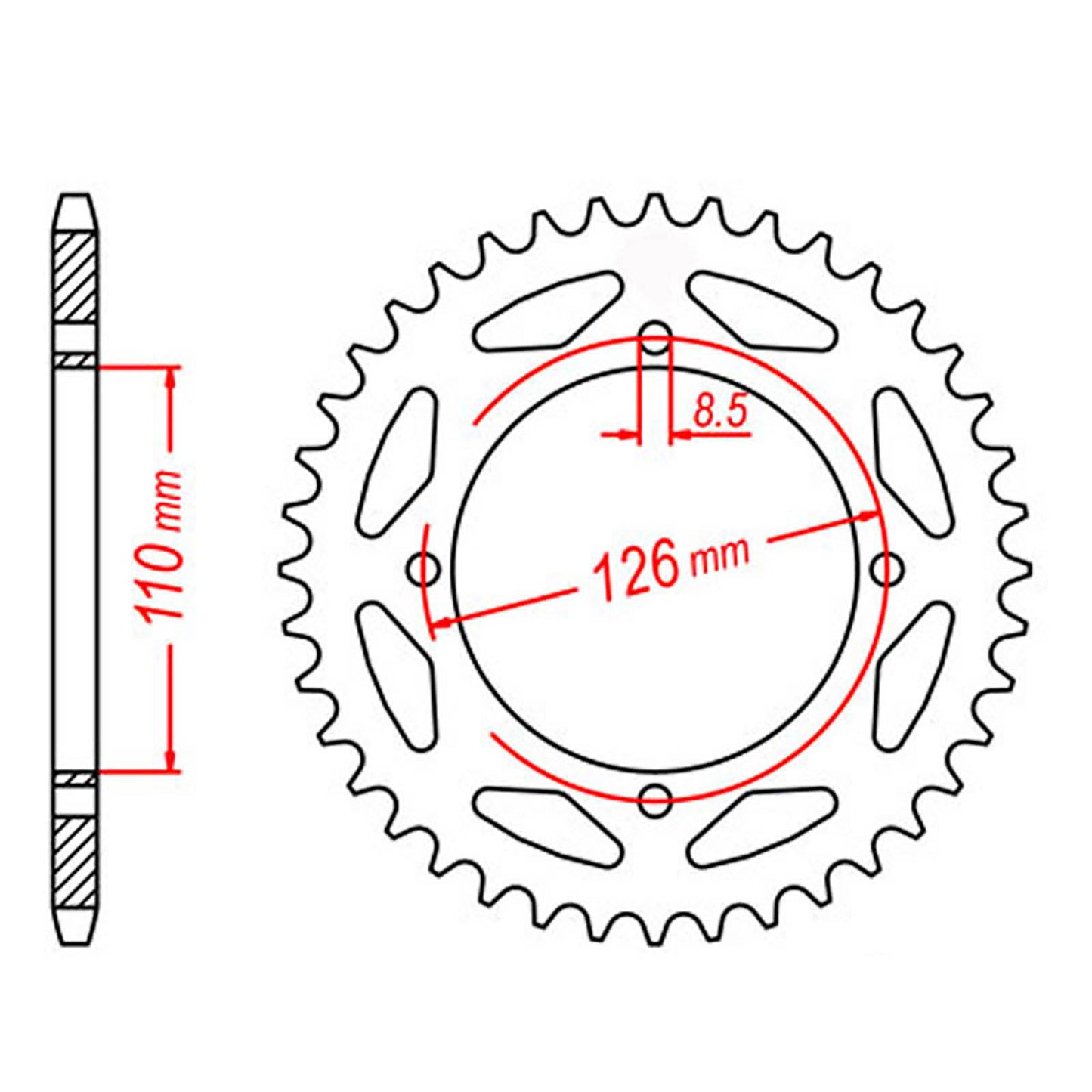 MTX 1465 Steel Rear Sprocket #420 (47T) (11-455-47)