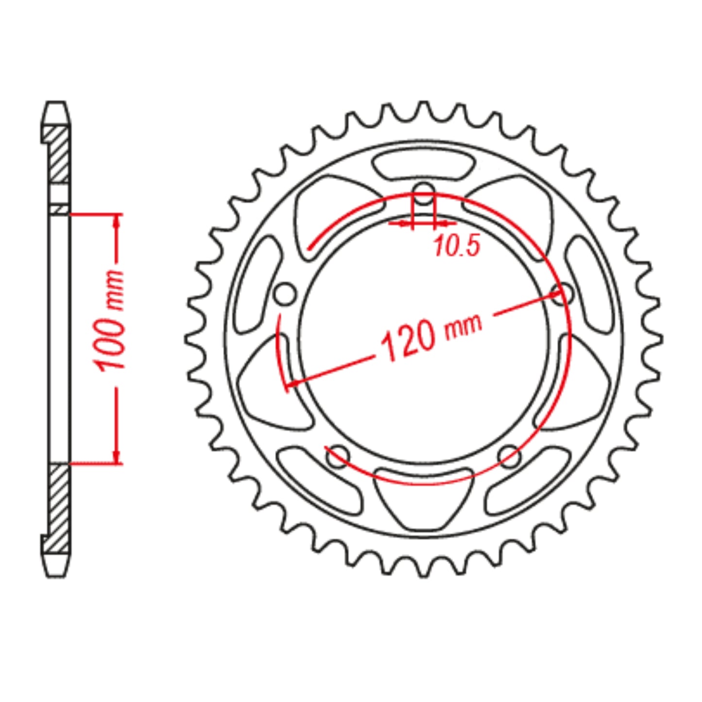 MTX 713 Steel Rear Sprocket #525 (40T) (11-713-40)