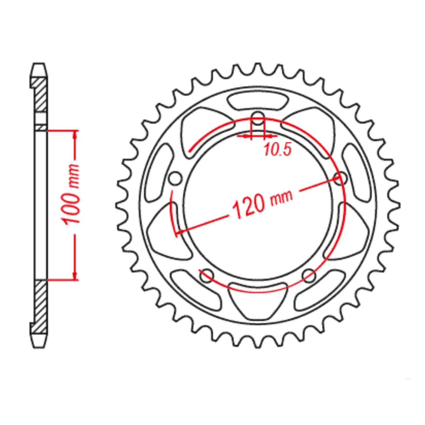 MTX 713 Steel Rear Sprocket #525 (41T) (11-713-41)