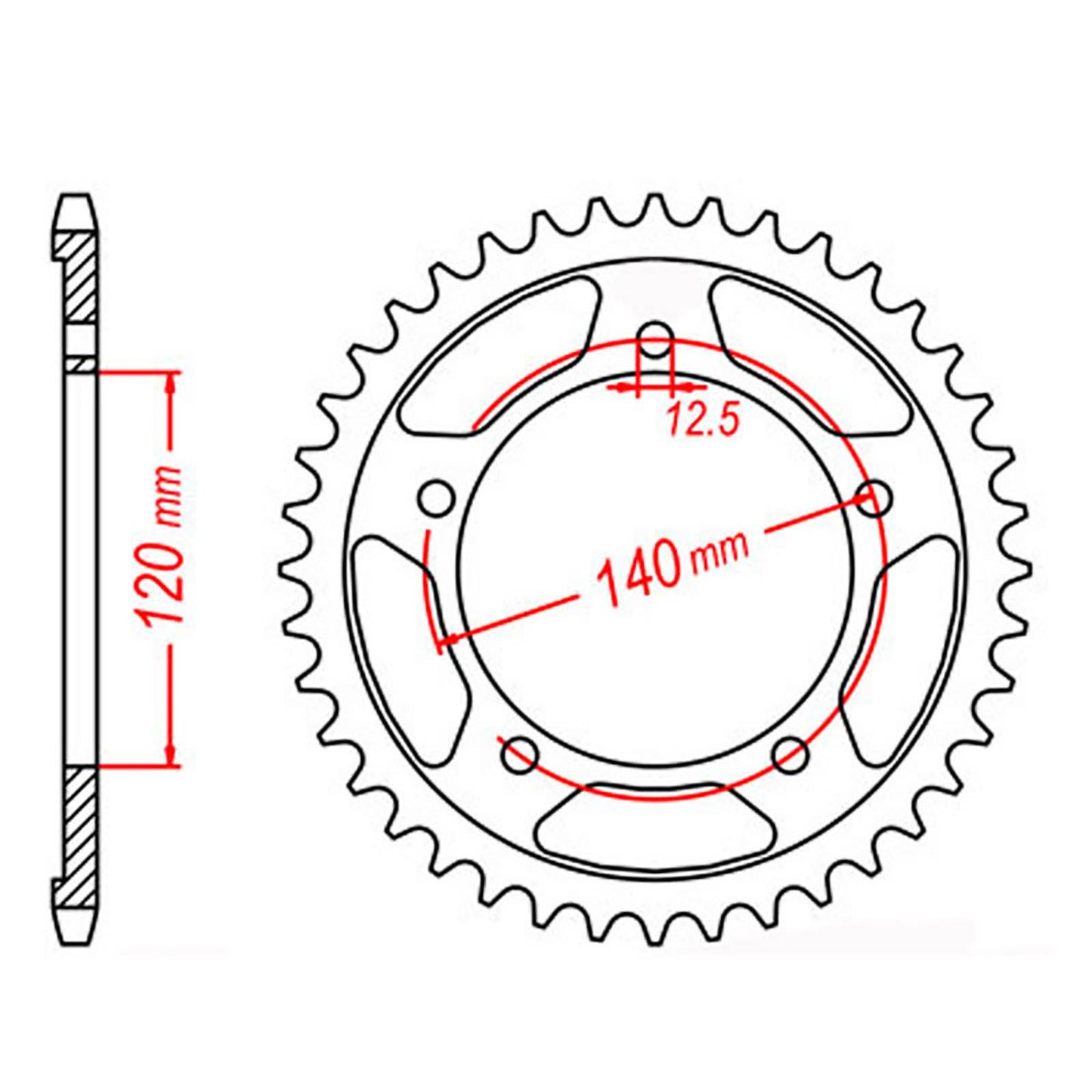 MTX 1797 Steel Rear Sprocket #530 (42T) (11-40F-42)