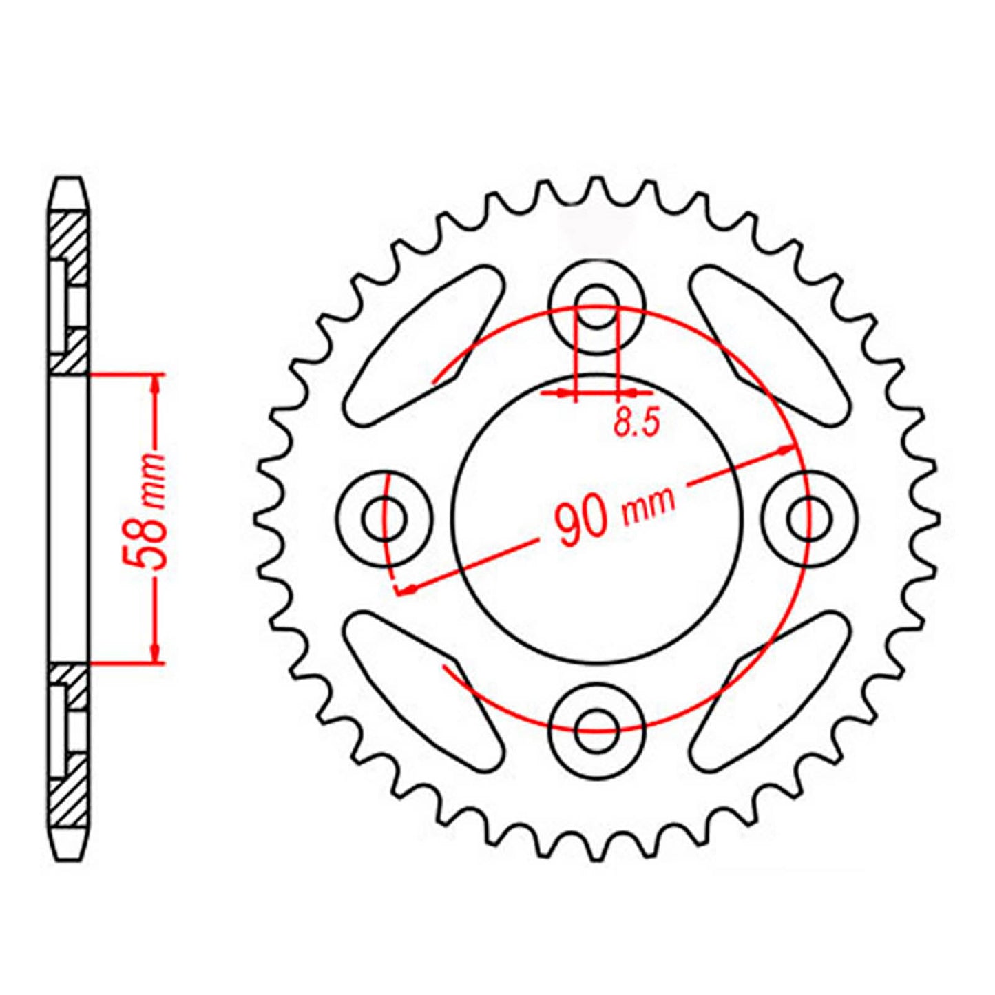 MTX 212 Steel Rear Sprocket #420 (37T) (11-KWW-37)