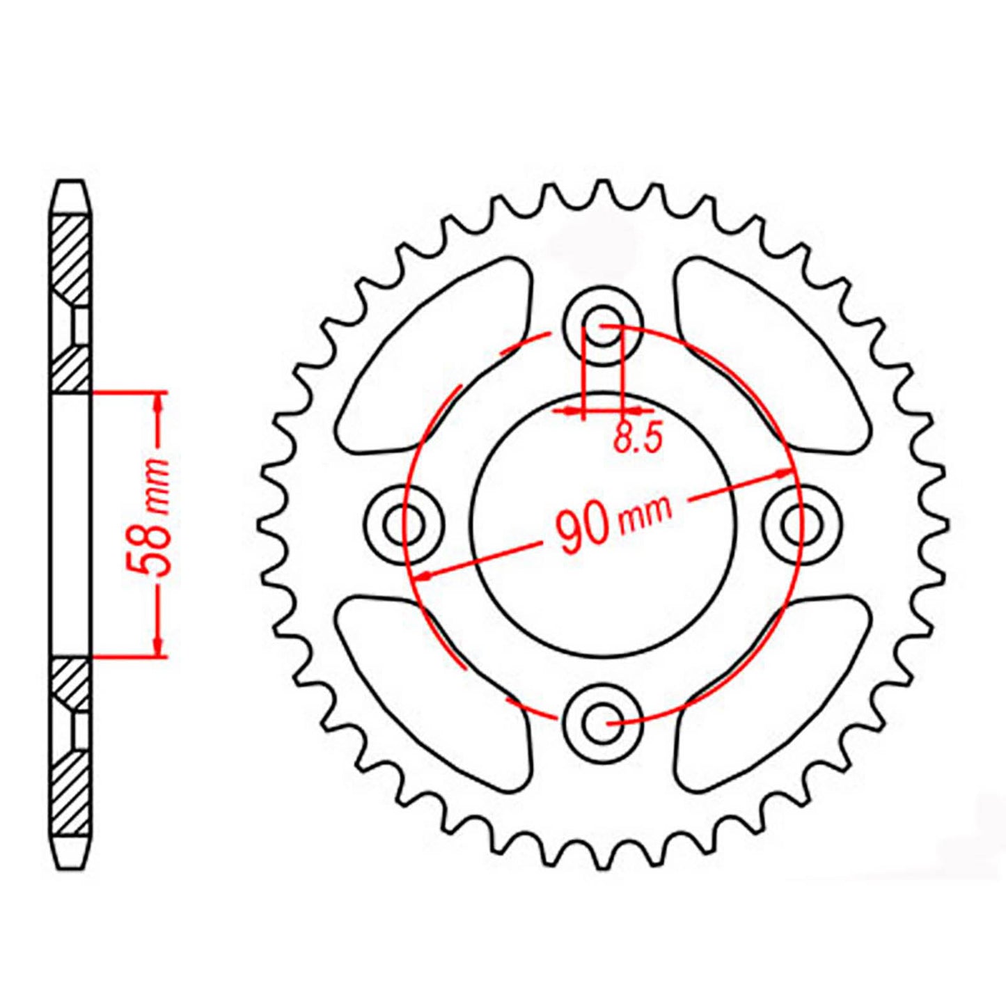 MTX 1213 Steel Rear Sprocket #420 (41T) (11-GEL-41)