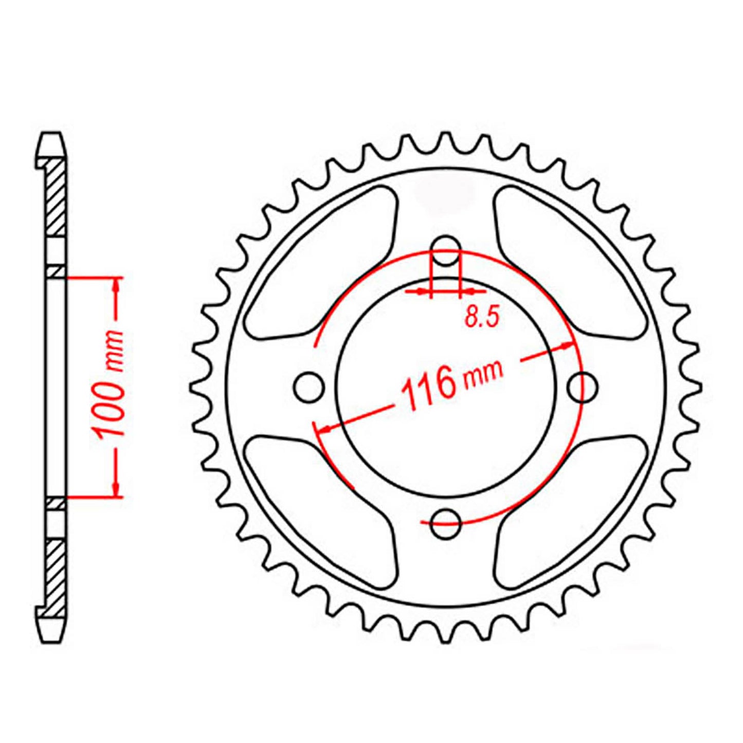 MTX 462 Steel Rear Sprocket #428 (51T) (11-462-51)