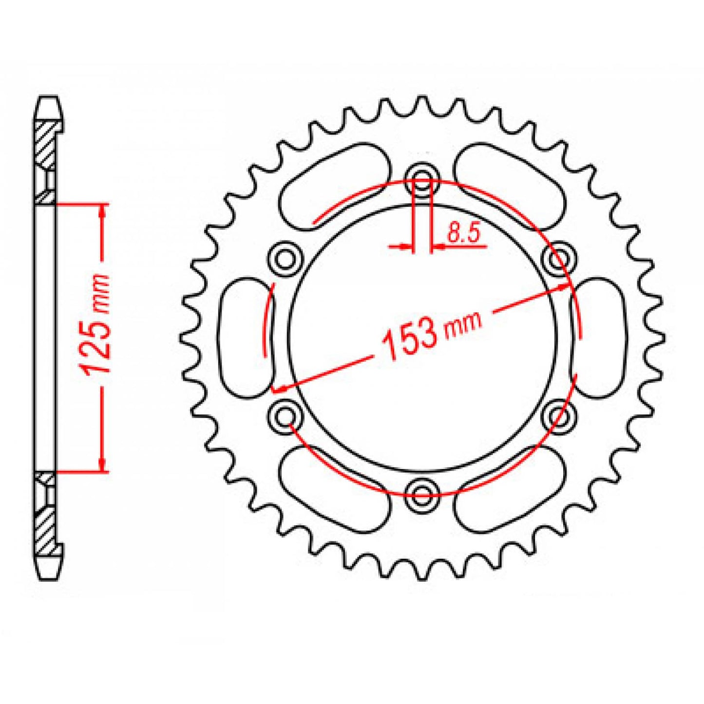 MTX 1258 Steel Rear Sprocket #428 (49T) (11-KRH-49)