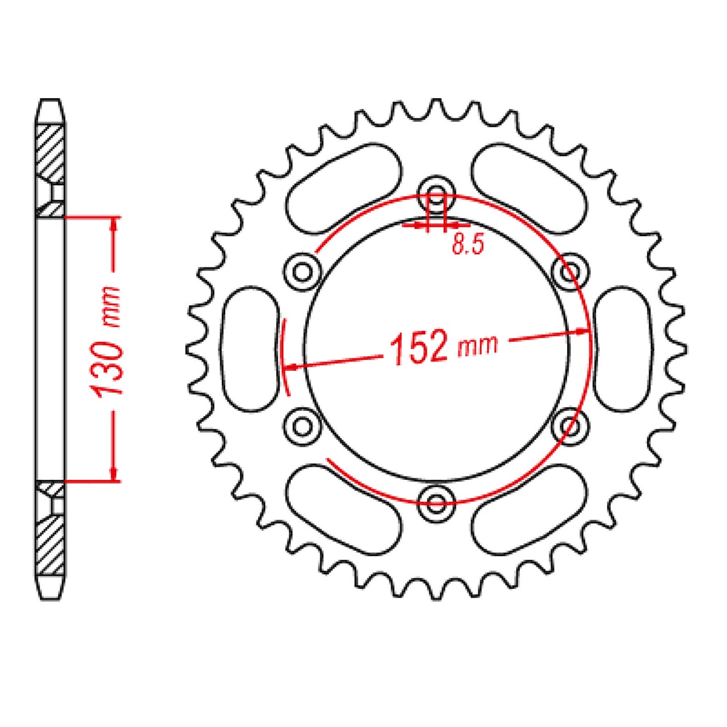 MTX 008 Steel Rear Sprocket #520 (48T) (11-BM8-48)