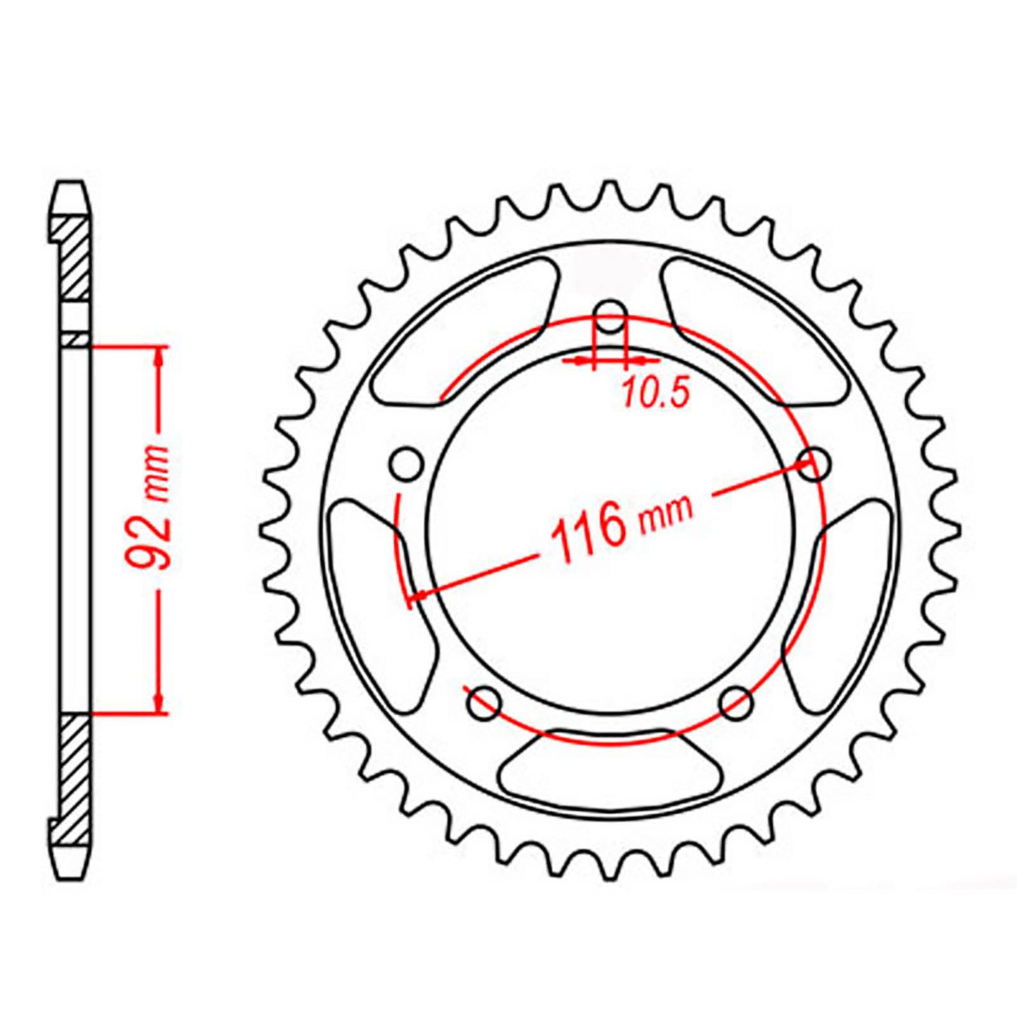 MTX 1493 Steel Rear Sprocket #530 (42T) (11-493-42)