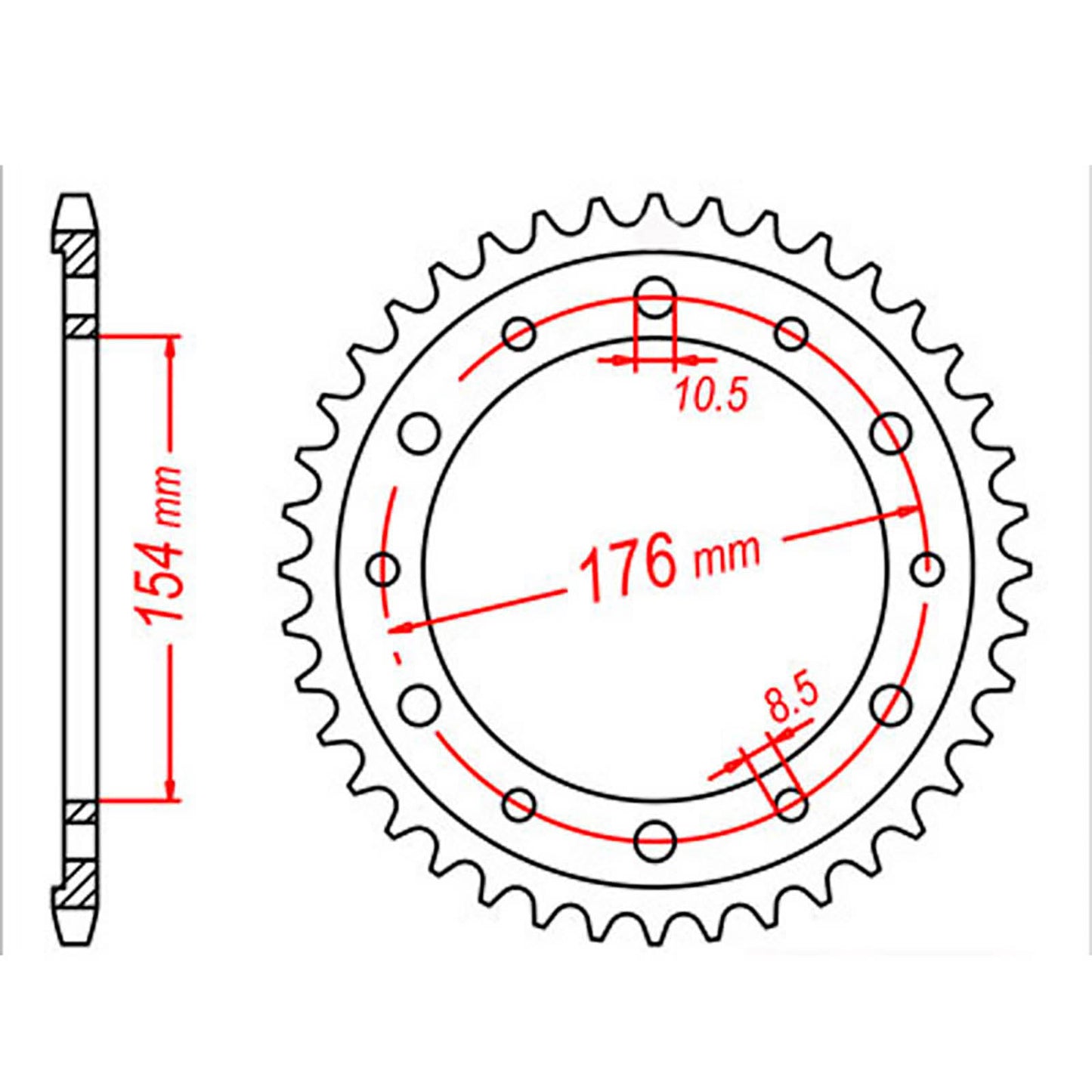 MTX 1340 Steel Rear Sprocket #530 (44T) (11-MT4-44)