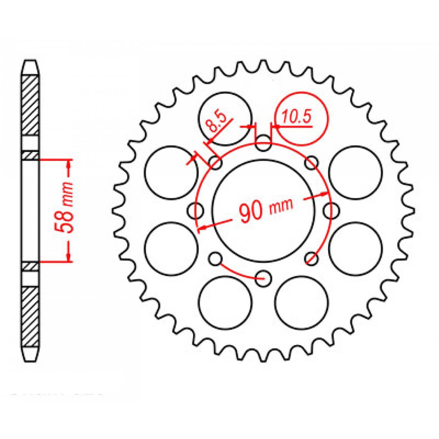 MTX 273 Steel Rear Sprocket #520 (45T) (11-KP9-45)