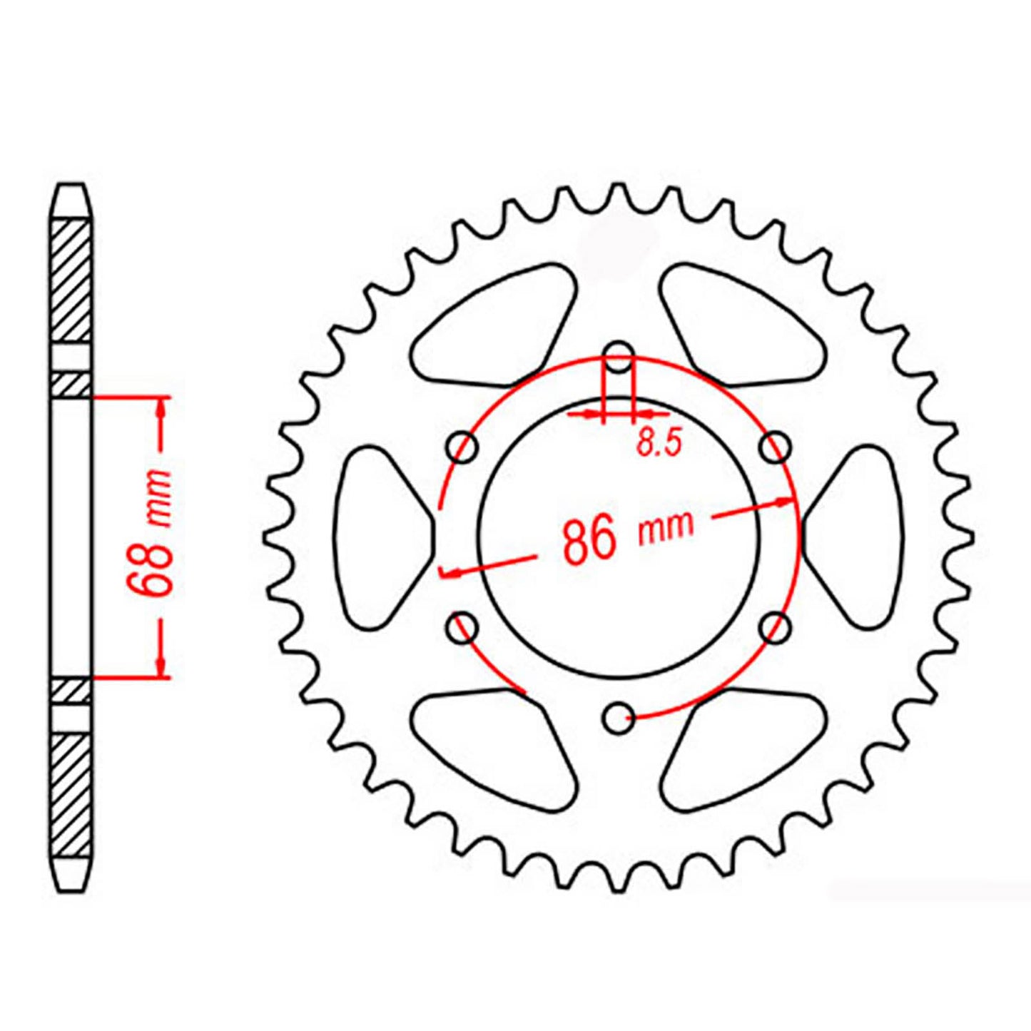 MTX 473 Steel Rear Sprocket #520 (37T) (11-002-37)