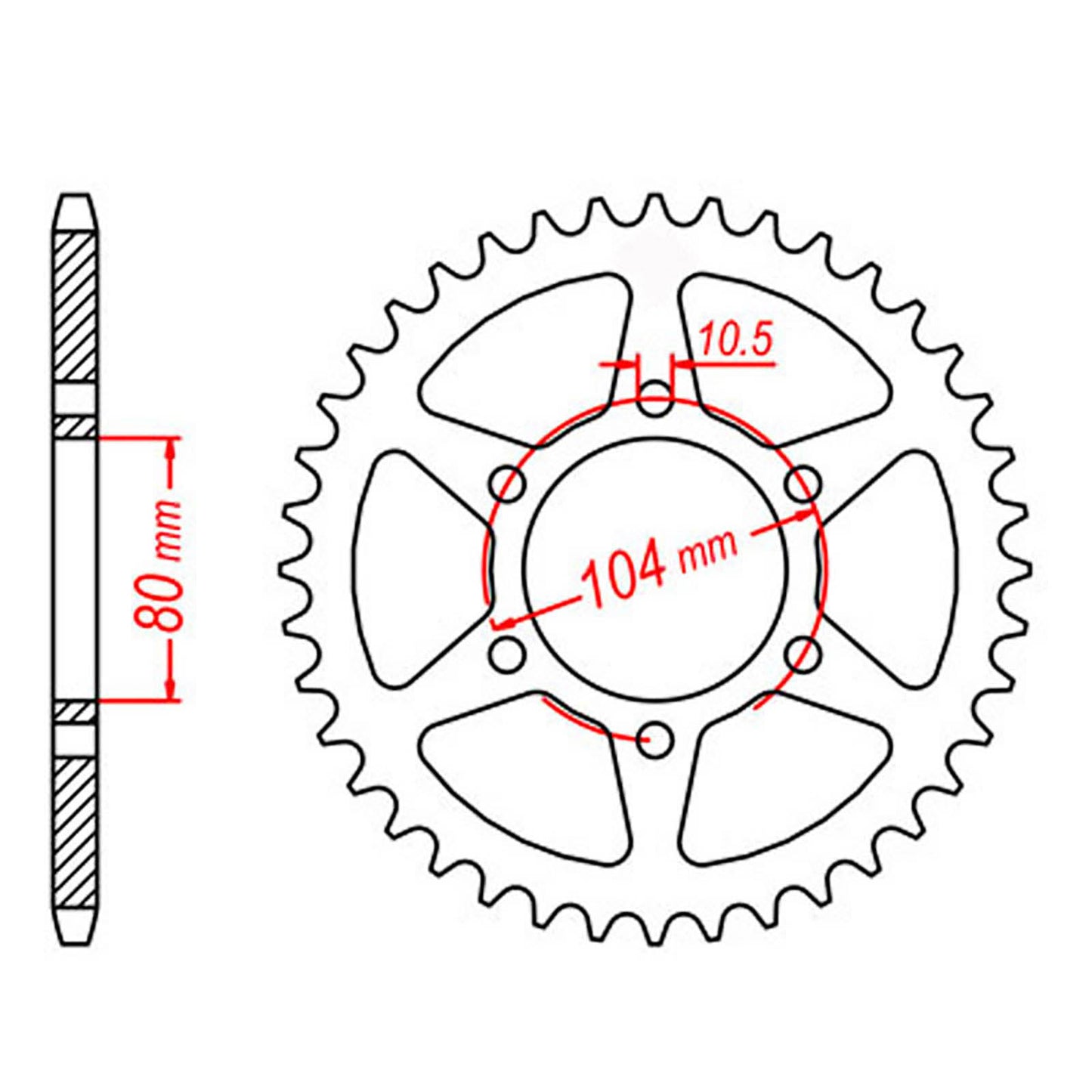 MTX 478 Steel Rear Sprocket #520 (38T) (11-163-38)
