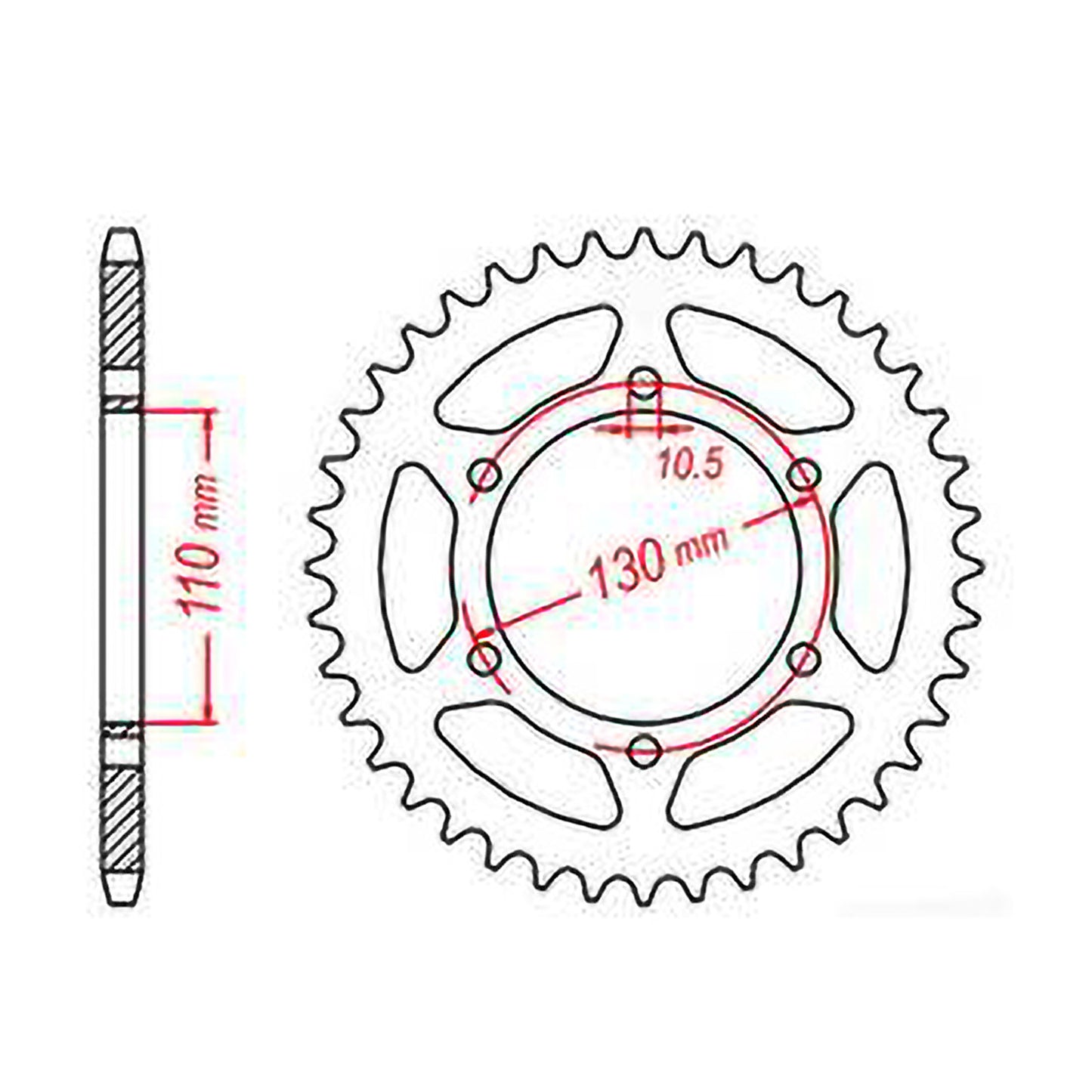 MTX 486 Steel Rear Sprocket #520 (46T) (11-192-46)