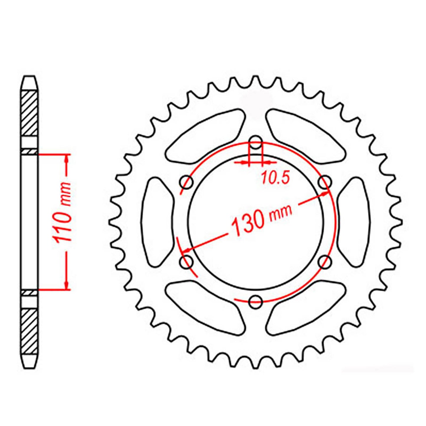 MTX 486 Steel Rear Sprocket #520 (47T) (11-192-47)