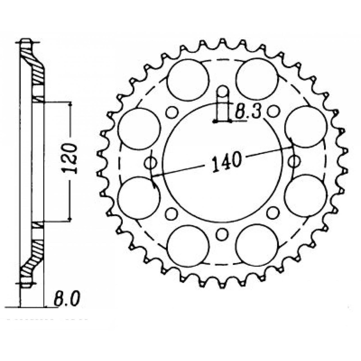 MTX 477 Steel Rear Sprocket #520 (43T) (11-185-43)