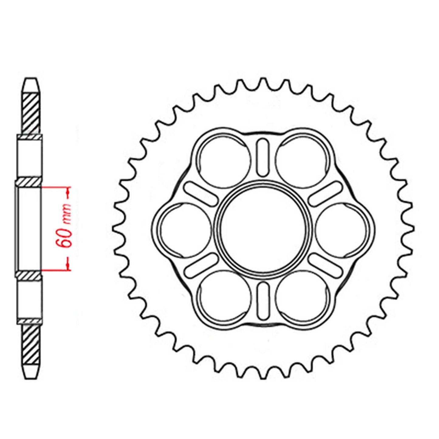 MTX 50801 Steel Rear Sprocket #525 (43T) (11-50801-43)