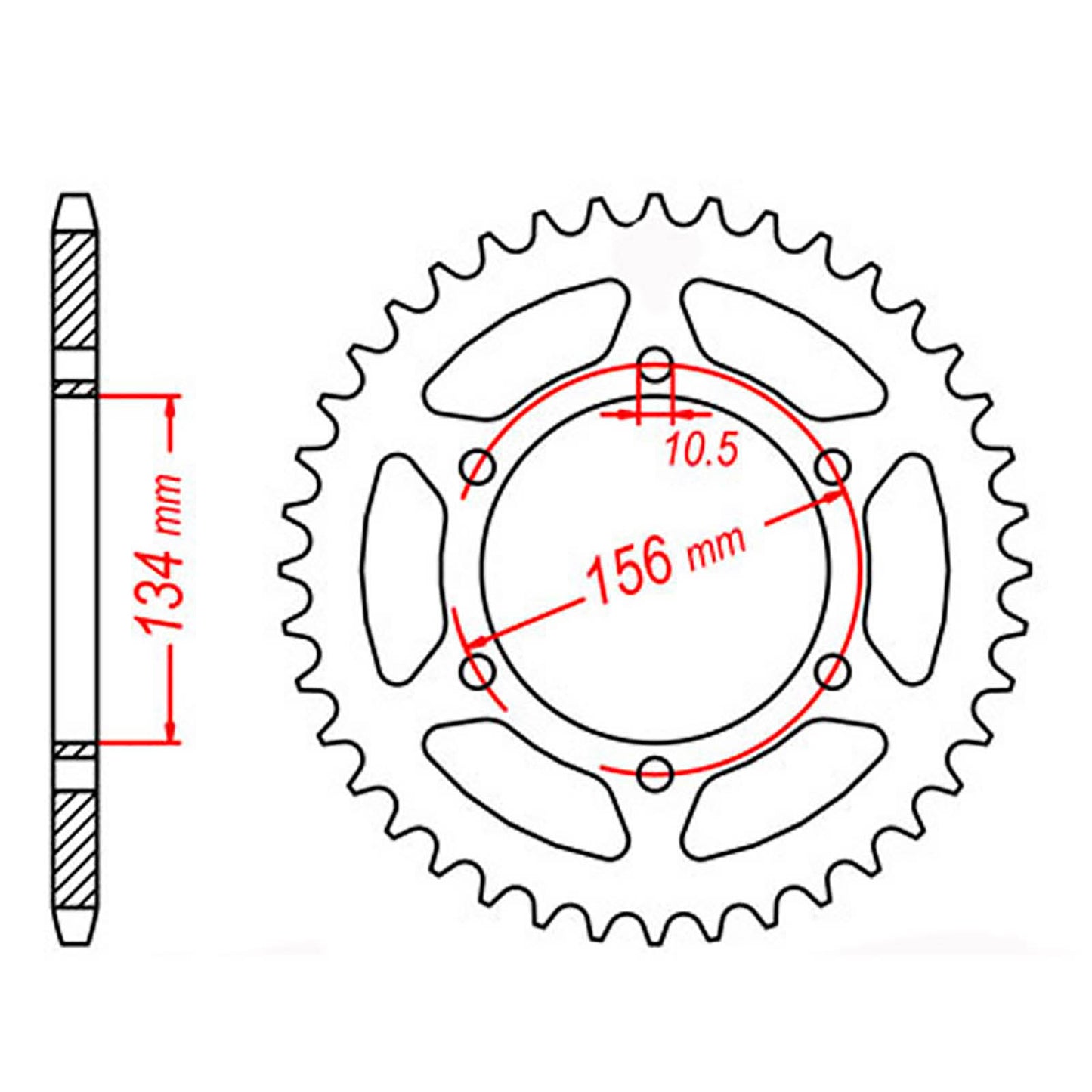 MTX 472 Steel Rear Sprocket #520 (42T) (11-130-42)
