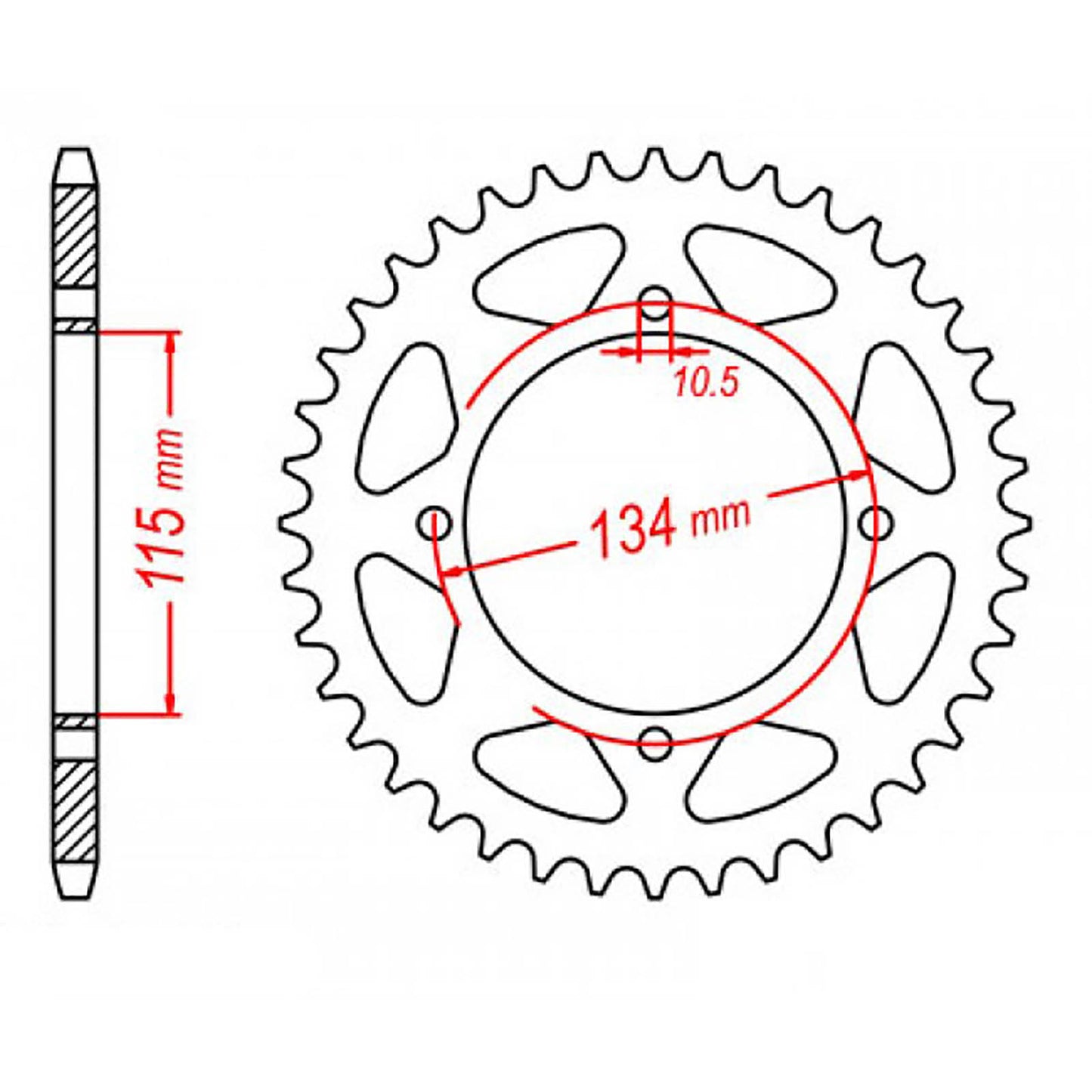 MTX 718 Steel Rear Sprocket #530 (48T) (11-718-48)
