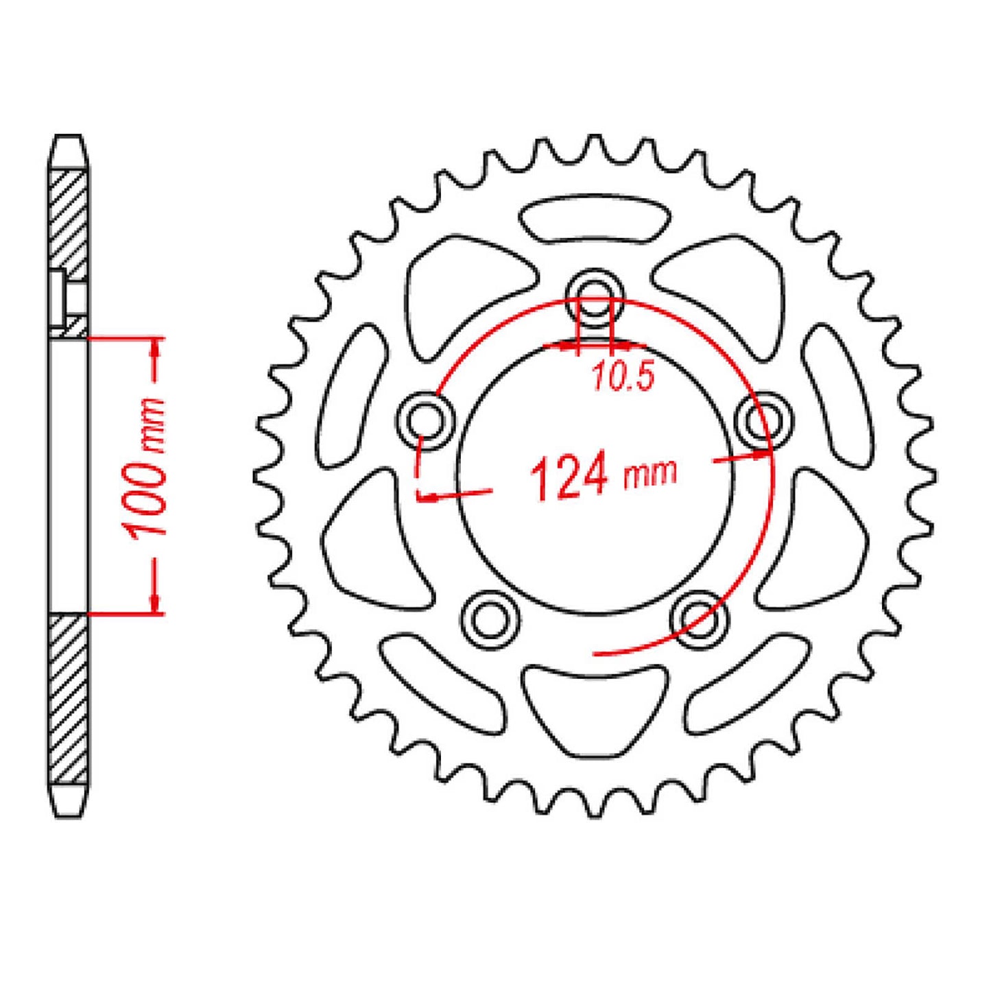 MTX 746 Steel Rear Sprocket #520 (43T) (11-746-43)