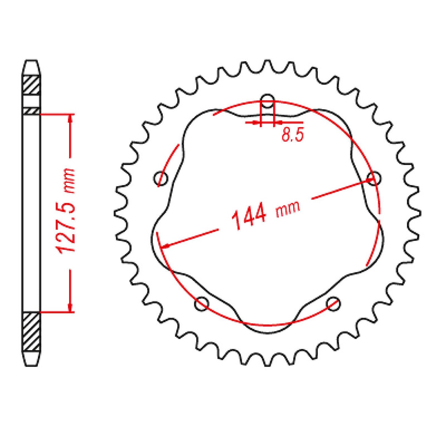 MTX 751 Steel Rear Sprocket #520 (36T) (11-751-36)