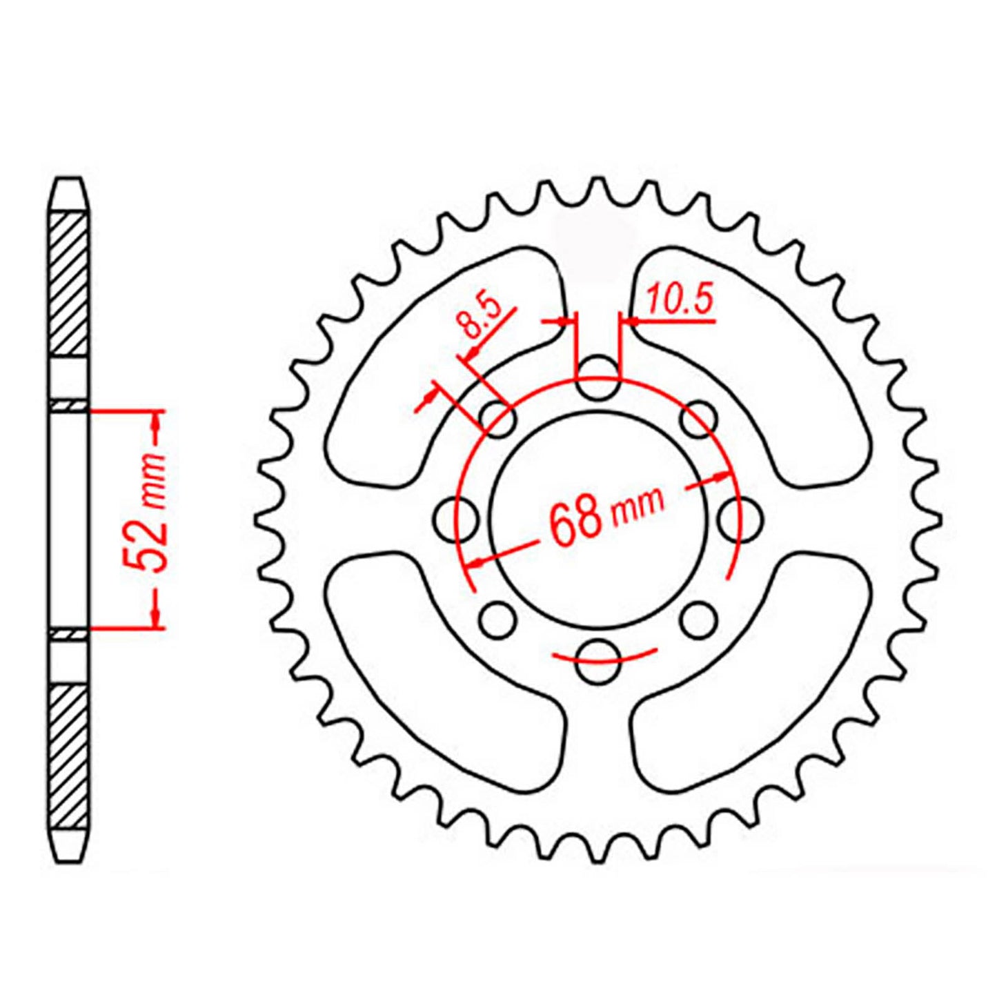 MTX 802 Steel Rear Sprocket #428 (39T) (11-464-39)