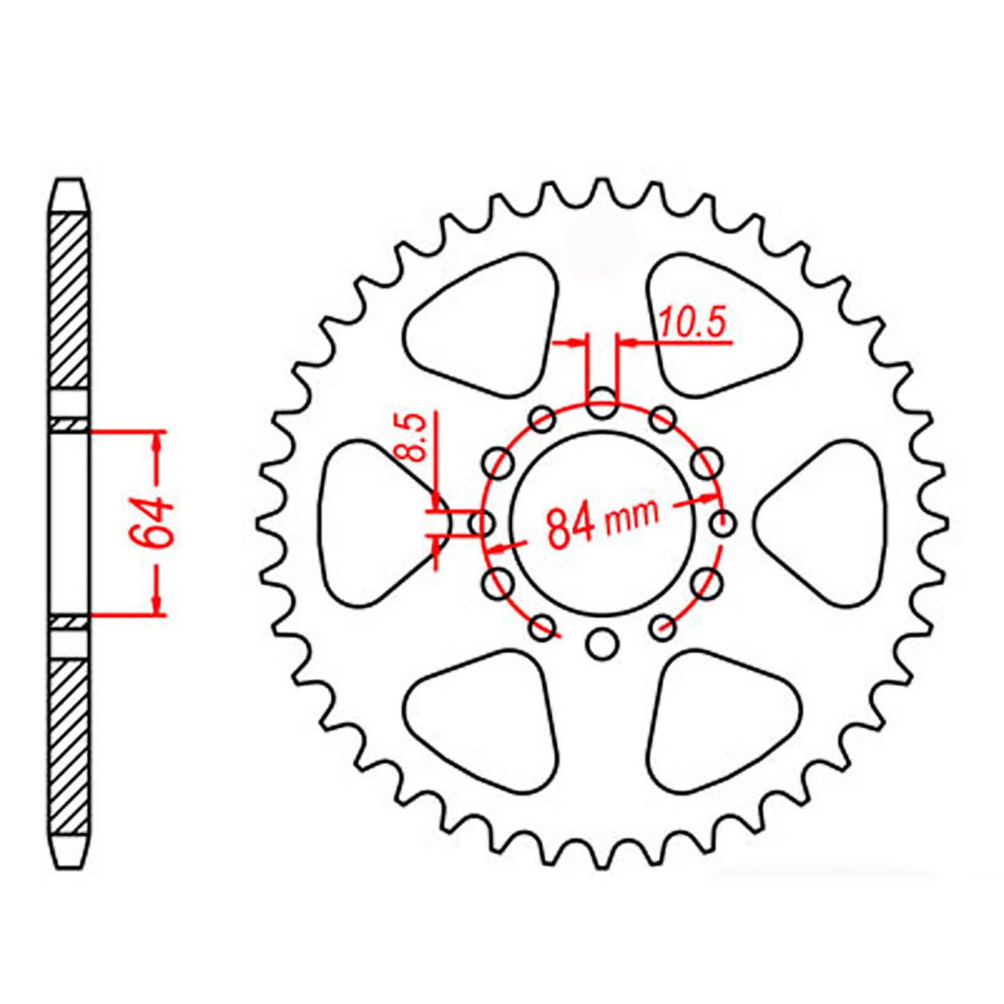 MTX 811 Steel Rear Sprocket #520 (39T) (11-290-39)