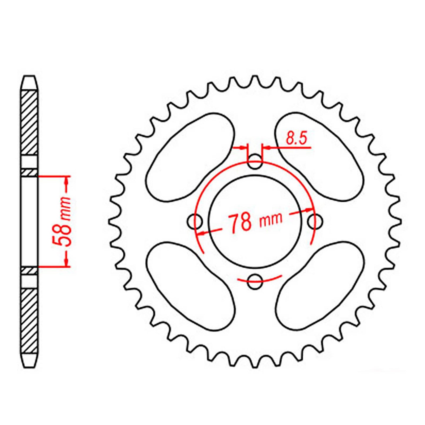 MTX 815 Steel Rear Sprocket #520 (35T) (11-103-35)