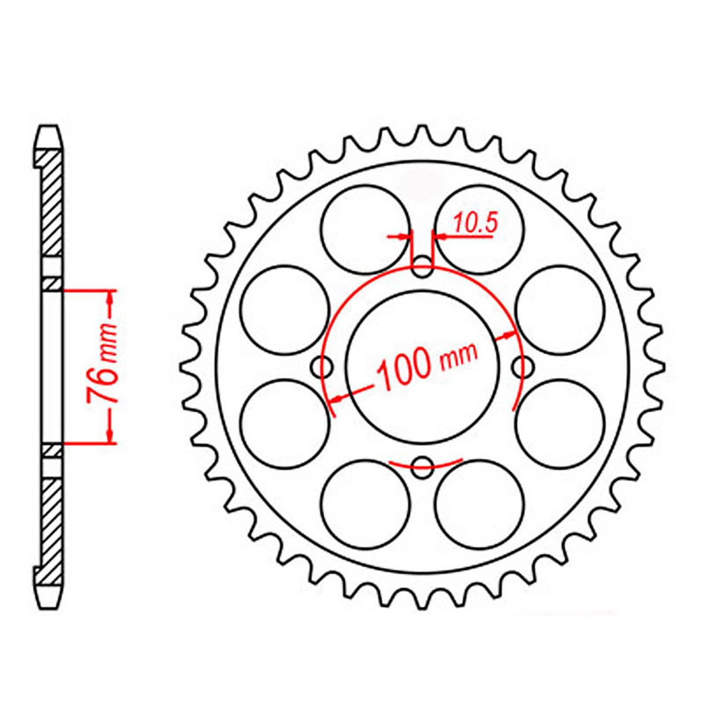 MTX 824 Steel Rear Sprocket #530 (40T) (11-21A-40)