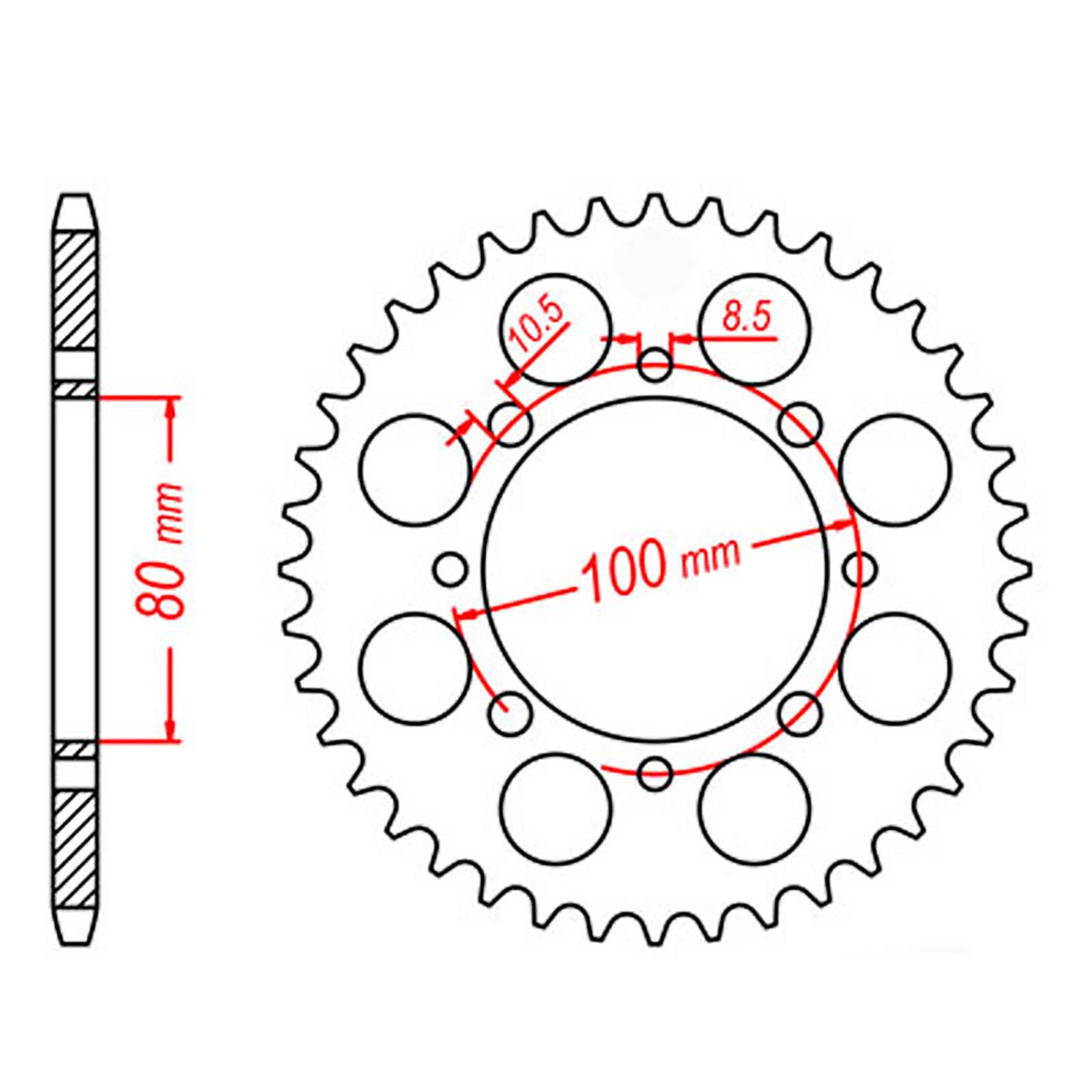 MTX 819/2 Steel Rear Sprocket #520 (41T) (11-113-41)