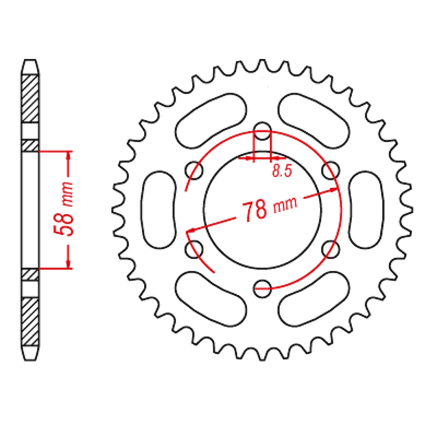 MTX 458 Steel Rear Sprocket #428 (37T) (11-173-37)