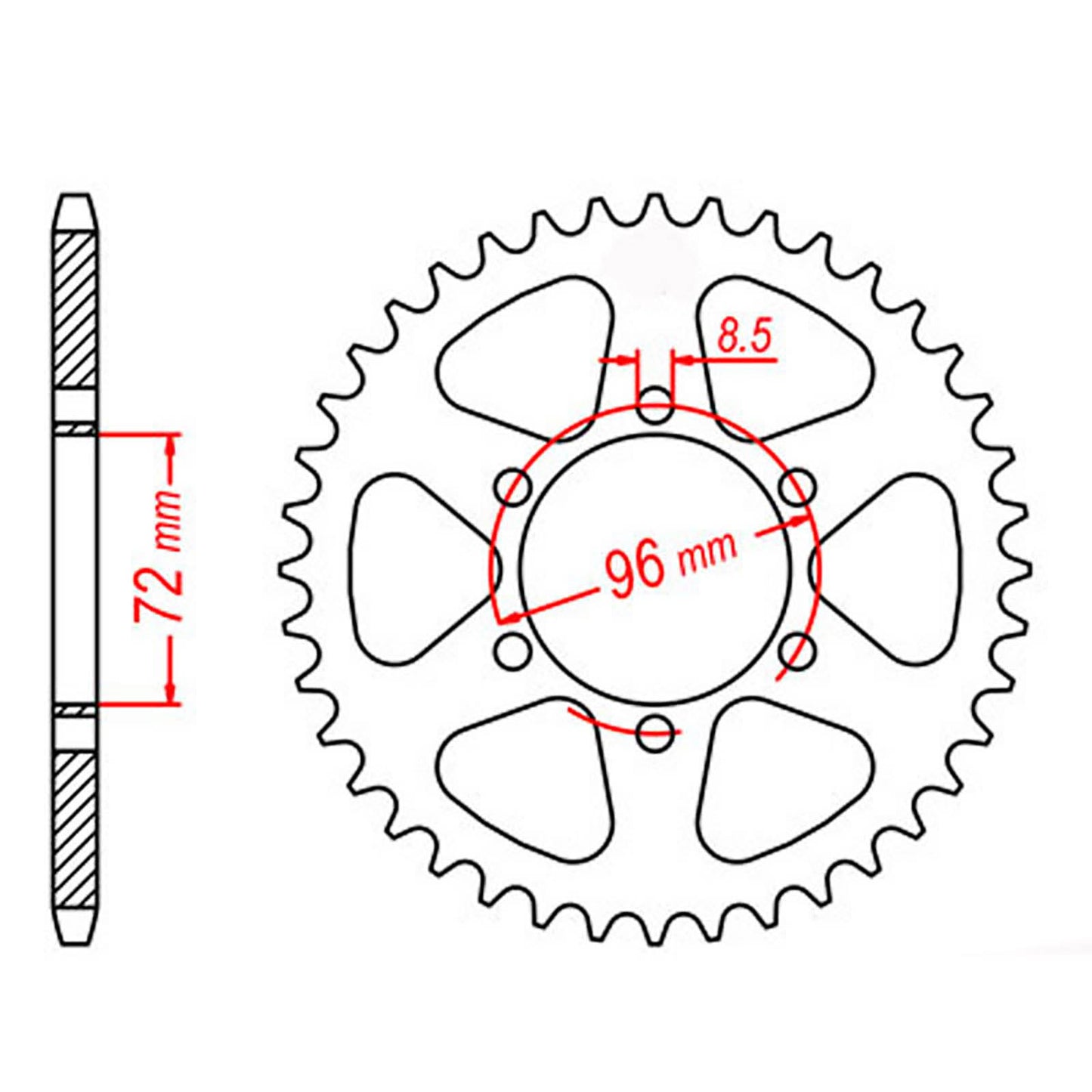 MTX 820 Steel Rear Sprocket #520 (43T) (11-324-43)