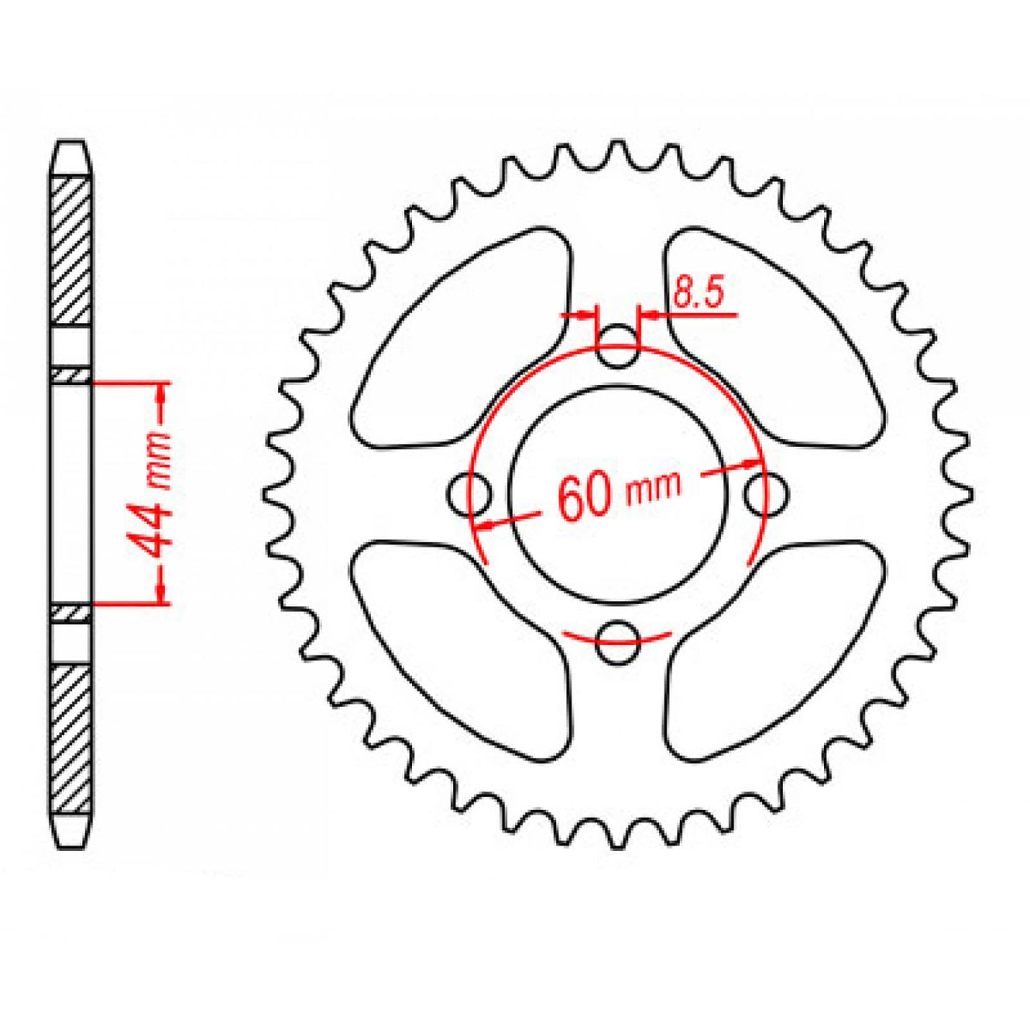 MTX 832 Steel Rear Sprocket #420 (41T) (11-492-41)