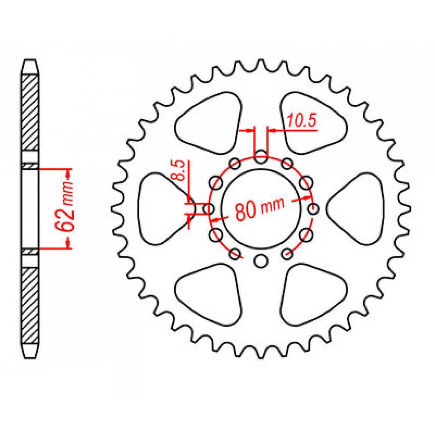 MTX 845 Steel Rear Sprocket #520 (41T) (11-37F-41)