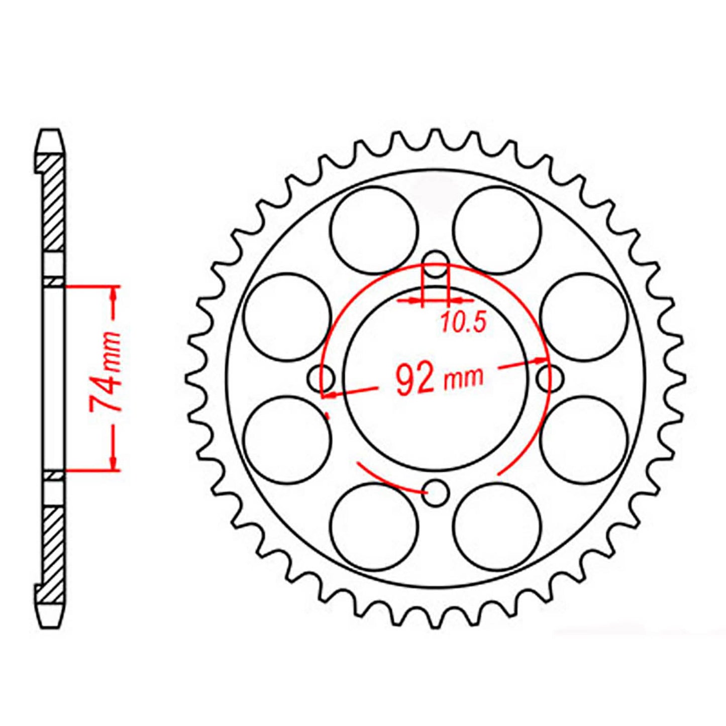 MTX 848 Steel Rear Sprocket #530 (39T) (11-4L0-39)