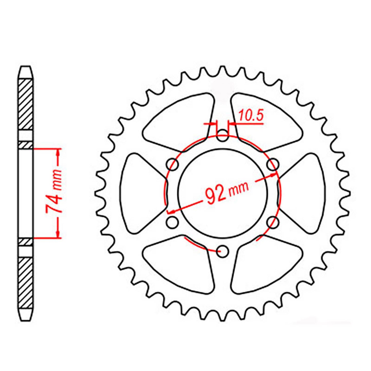 MTX 856 Steel Rear Sprocket #530 (45T) (11-4V8-45)