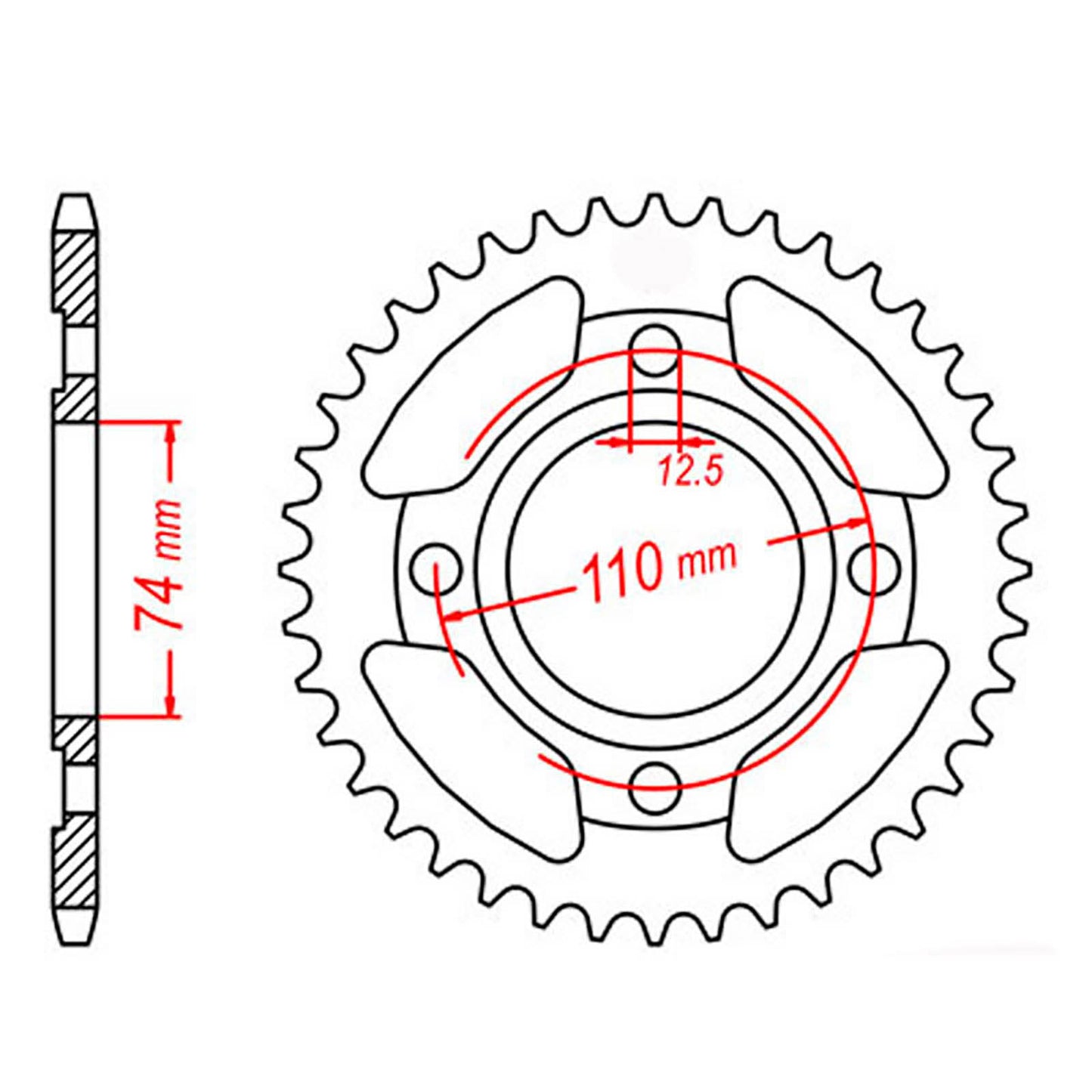 MTX 854 Steel Rear Sprocket #530 (39T) (11-1J3-39)