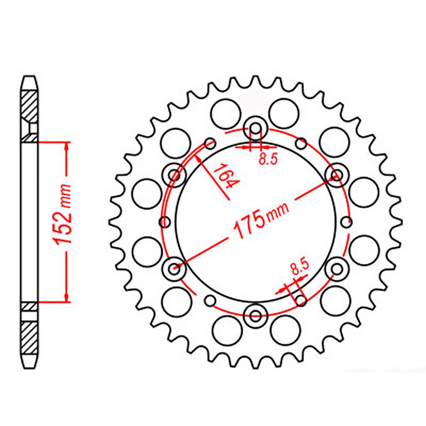 MTX 853 Steel Rear Sprocket #520 (50T) (11-2H0-50)