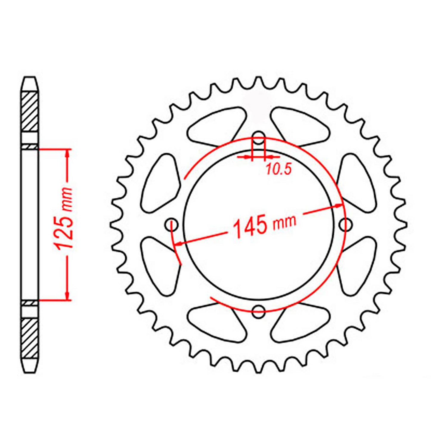 MTX 857 Steel Rear Sprocket #520 (40T) (11-5Y1-40)